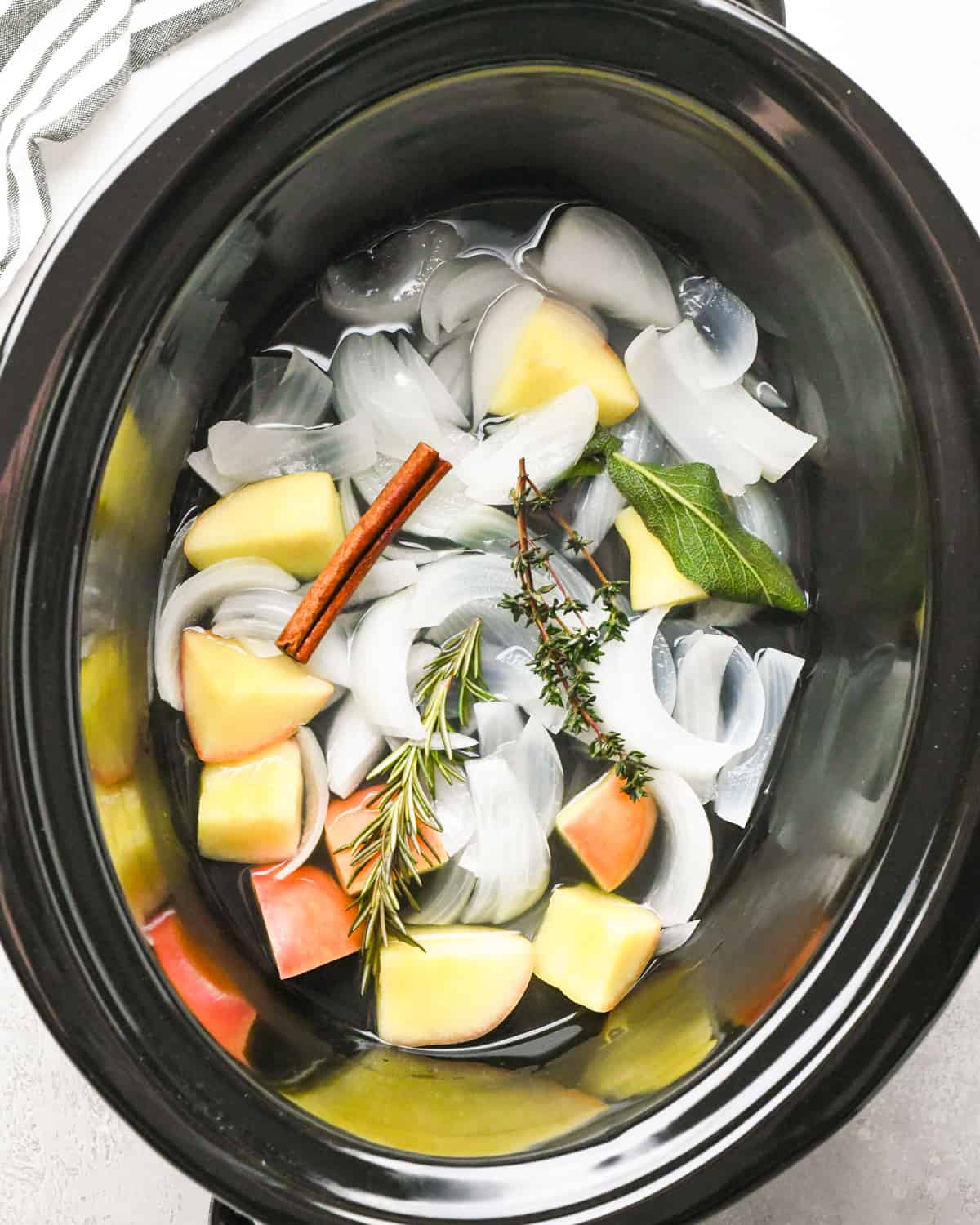 Slow Cooker Turkey Breast aromatics after cooking in crock pot