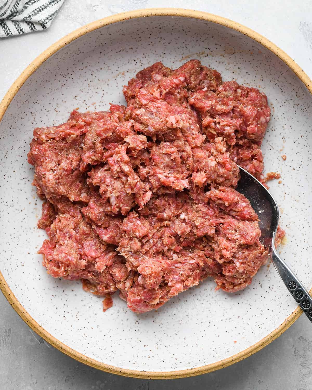 dry ingredients added to the wet Asian Meatballs mixture after mixing