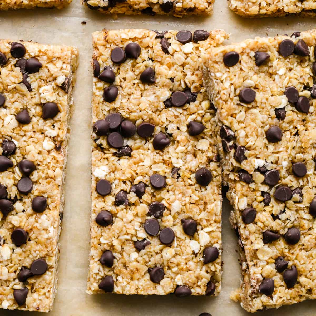 3 Homemade Granola Bars with chocolate chips