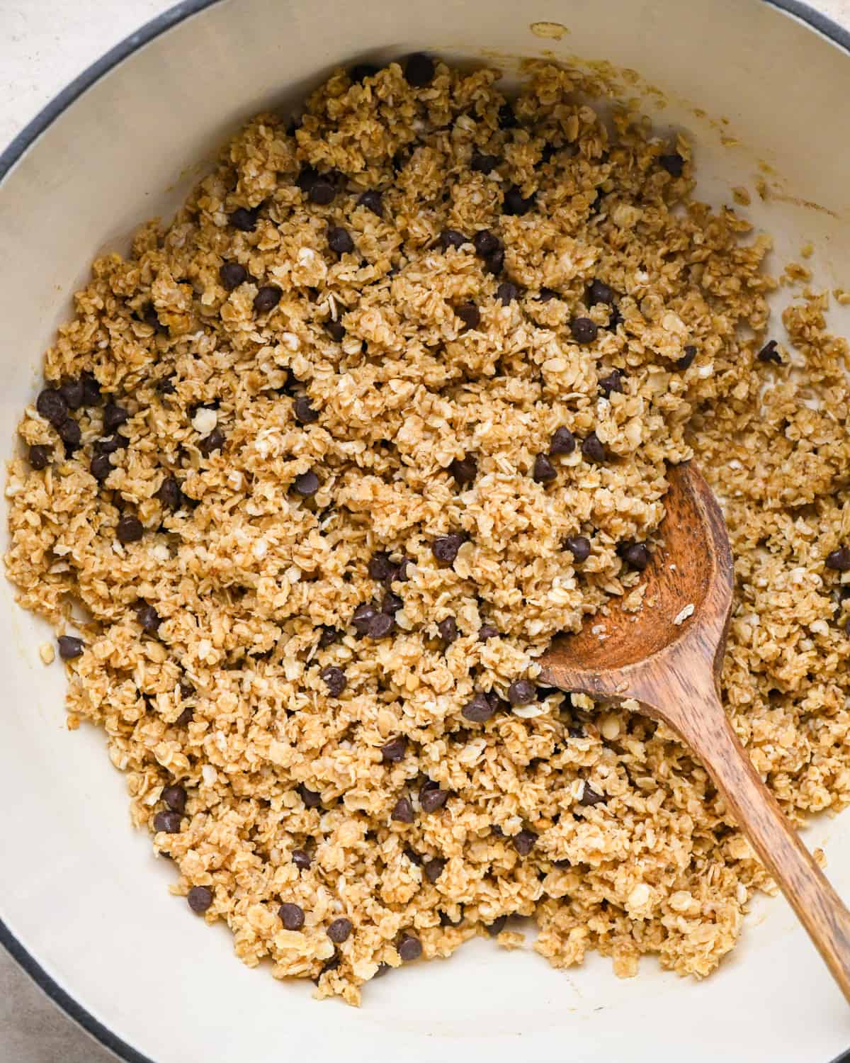 How to Make Granola Bars after stirring in chocolate chips