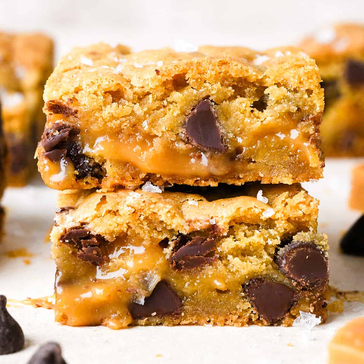 a stack of 2 Caramel Cookie Bars