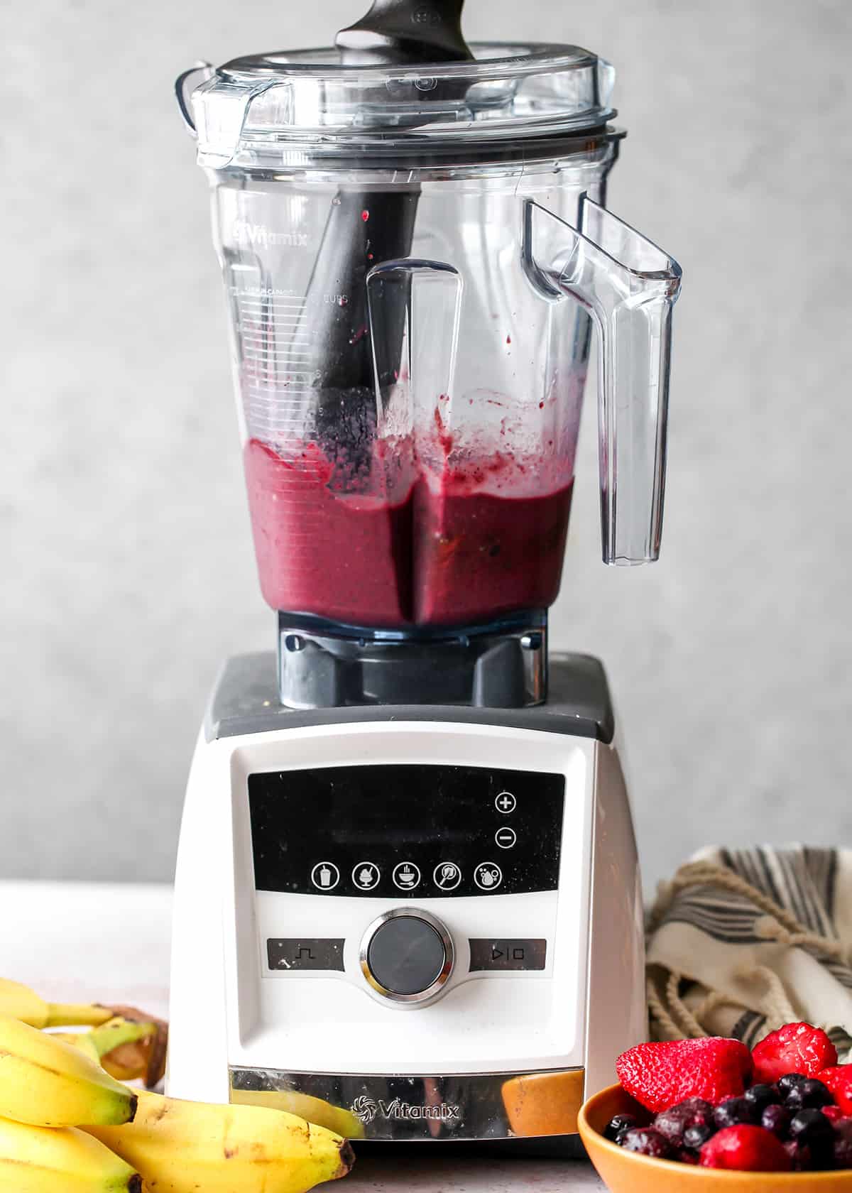 How to Make an Acai Bowl - acai mixture blended in a Vitamix blender 