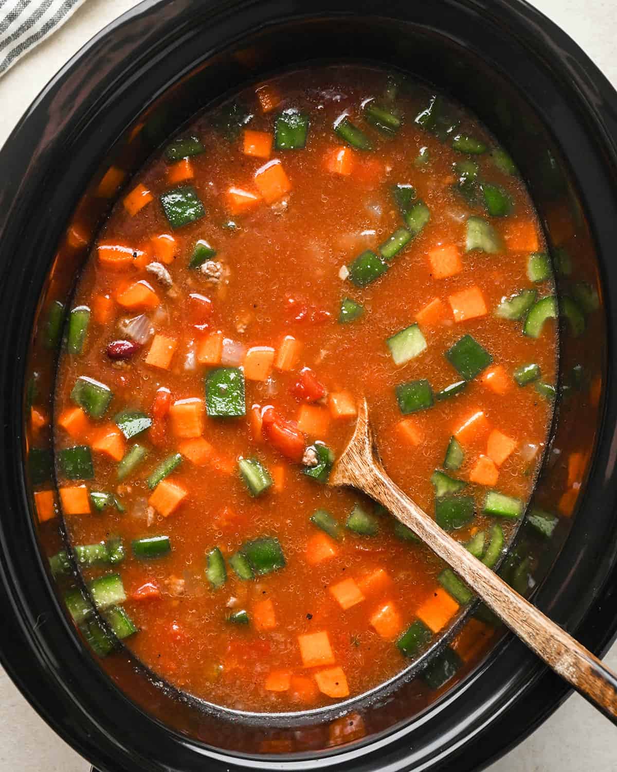 How to Make Hamburger Soup - stirring before cooking