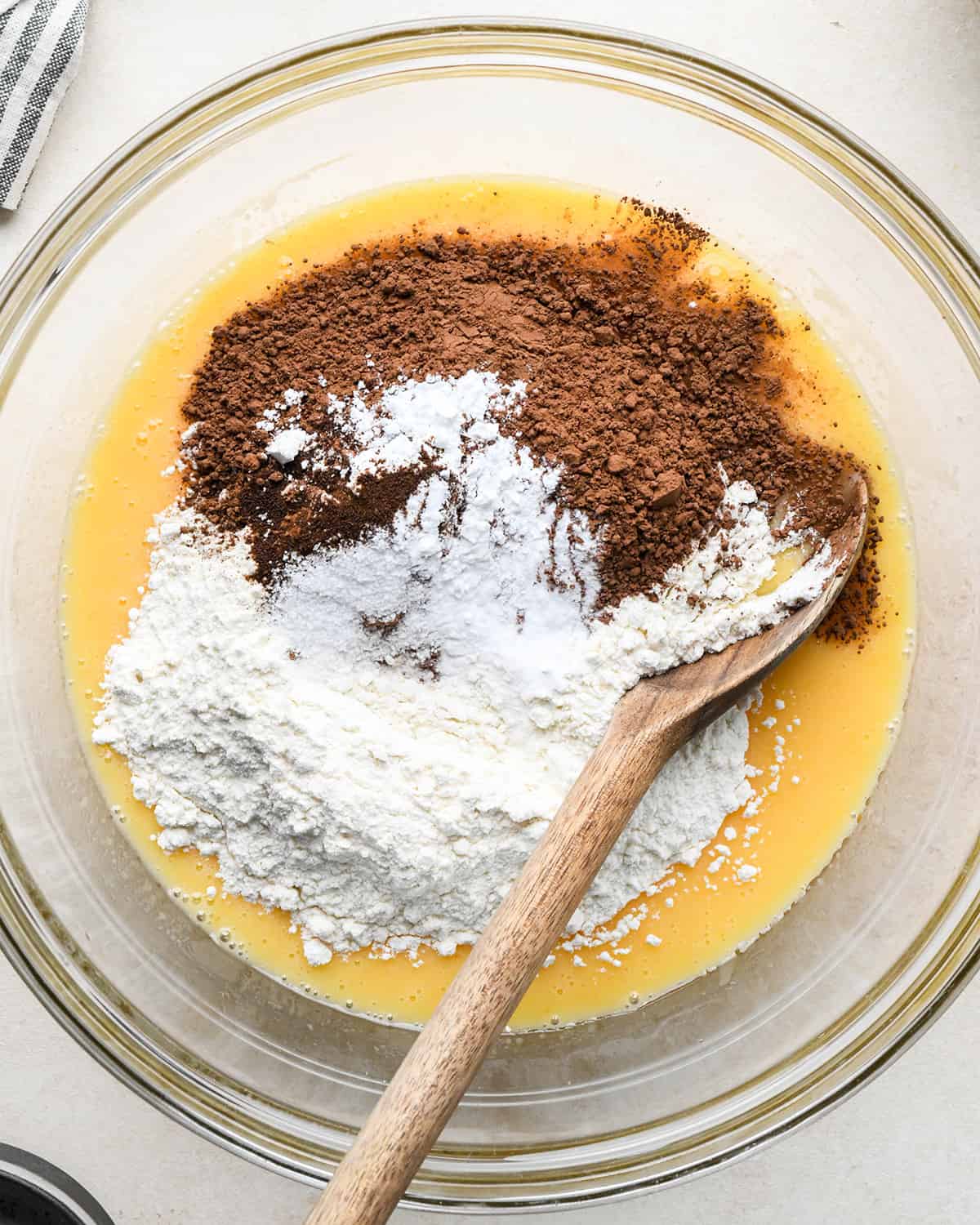 How to Make an Ice Cream Cake - dry ingredients in a bowl before mixing