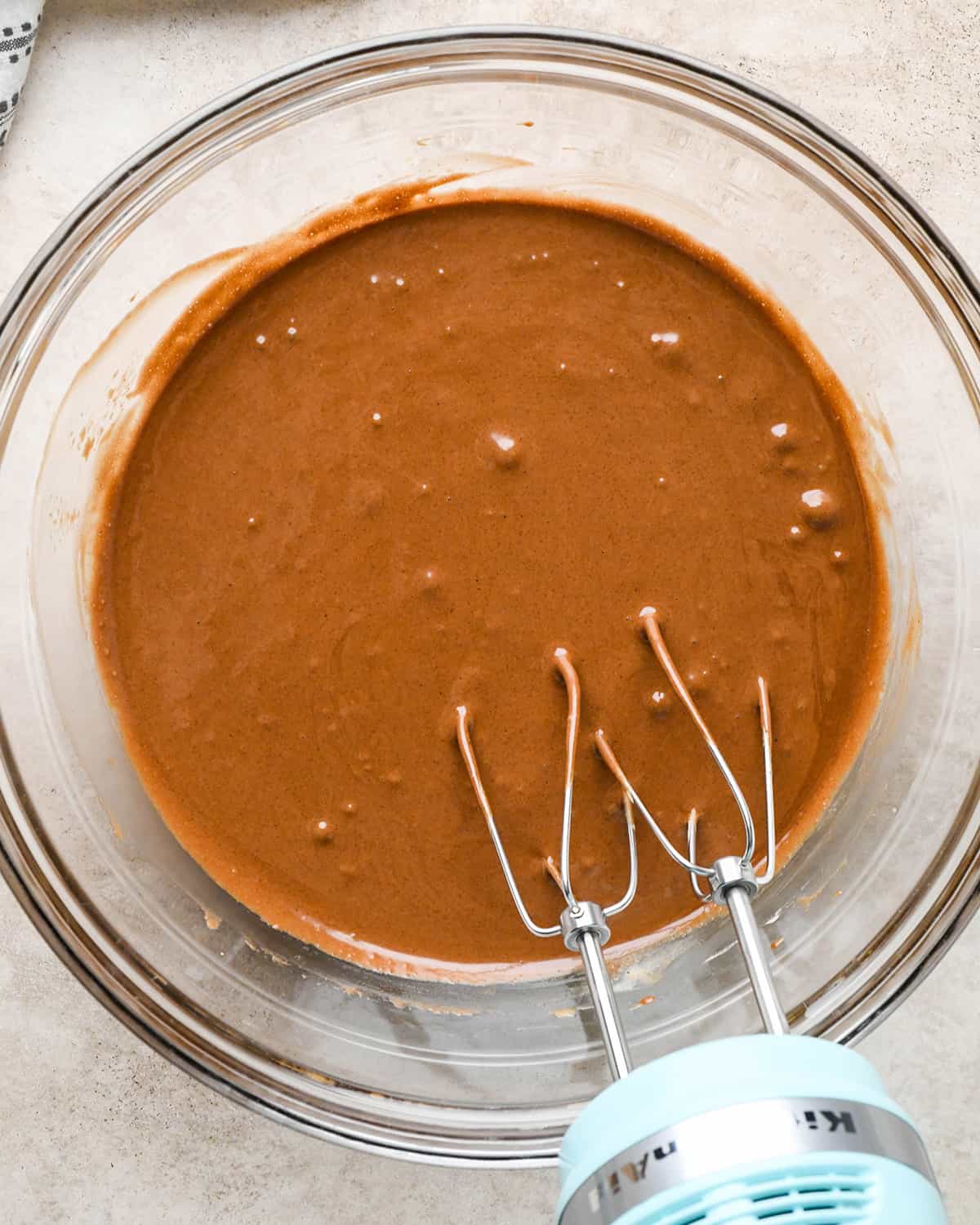 Peanut Butter Cup Brownies - after mixing in chocolate and vanilla