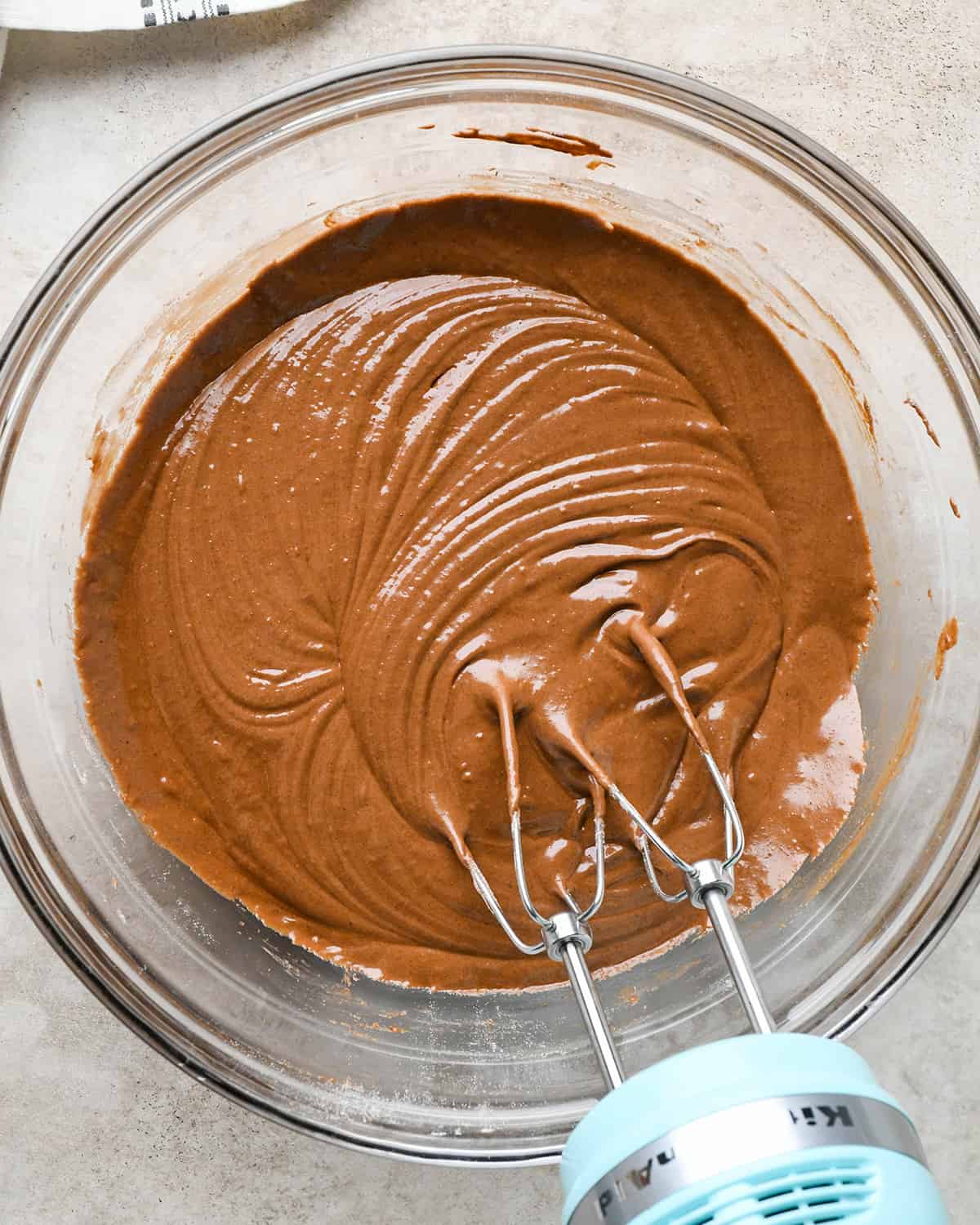 making Peanut Butter Cup Brownies - batter after mixing in dry ingredients