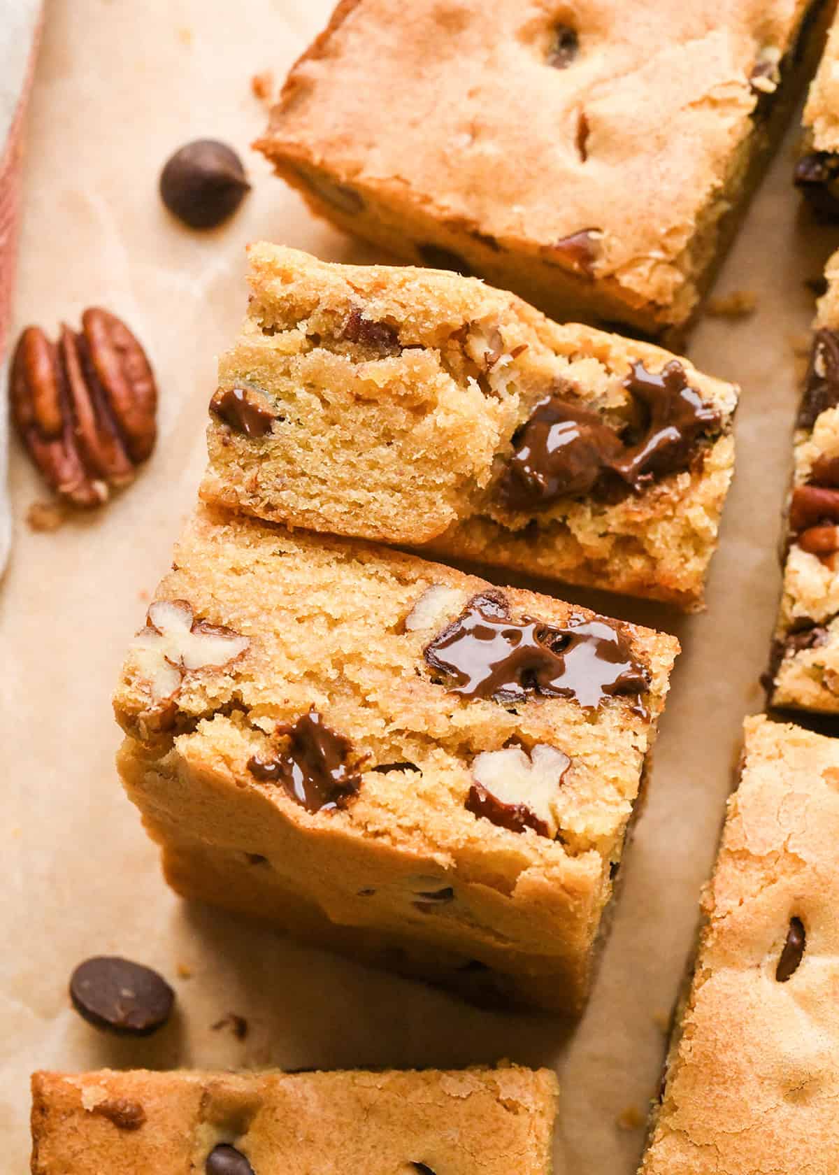 2 Browned Butter Blondies on their side