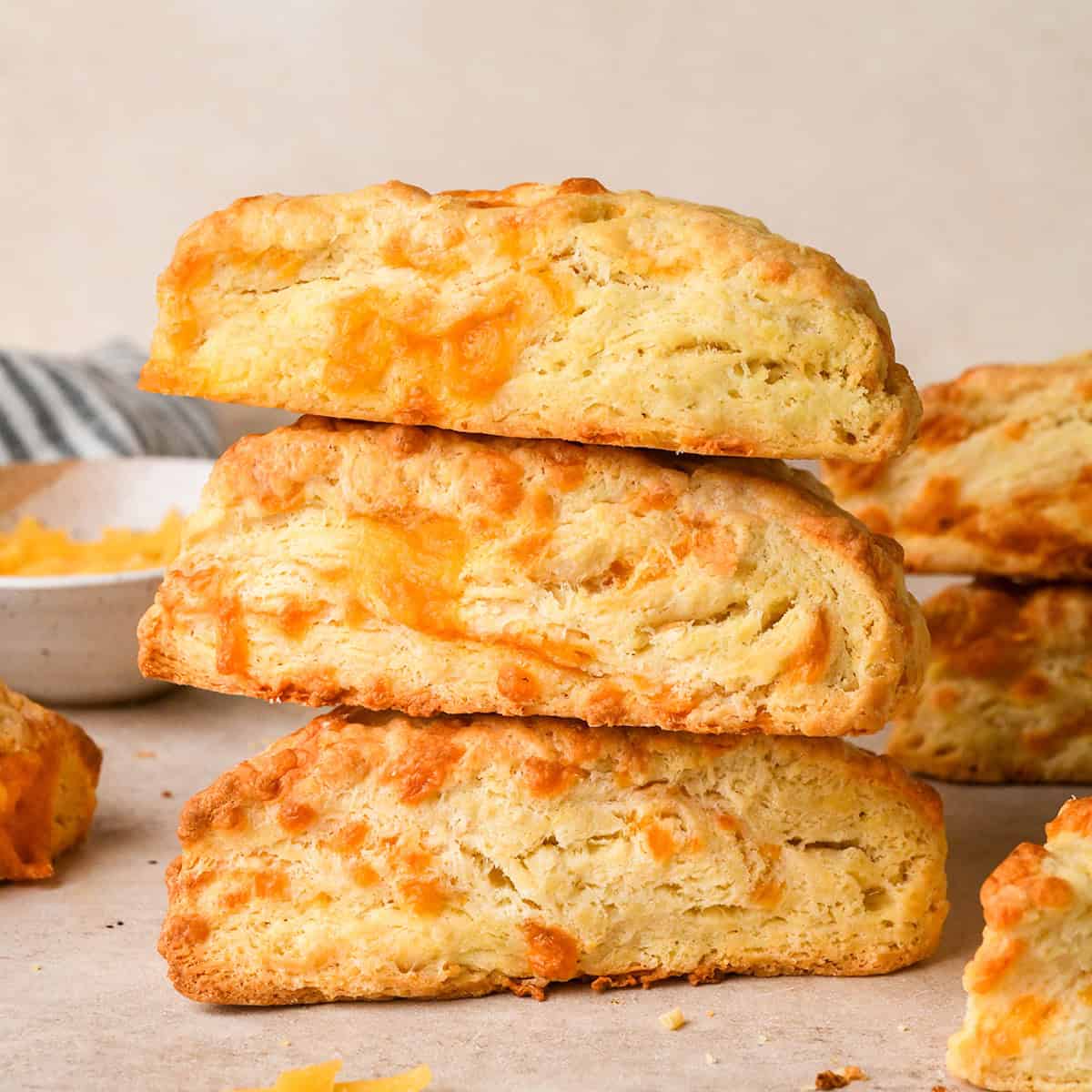 a stack of 3 Cheese Scones