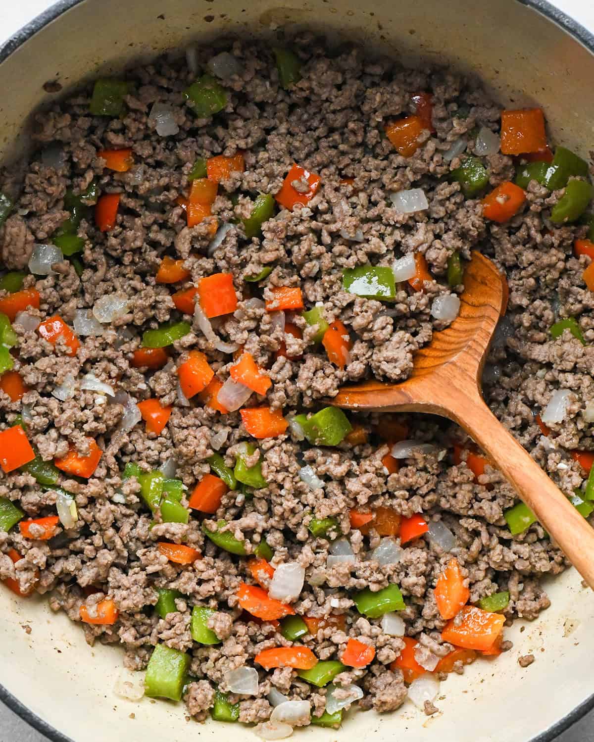how to make Healthy Sloppy Joes - after cooking bell peppers