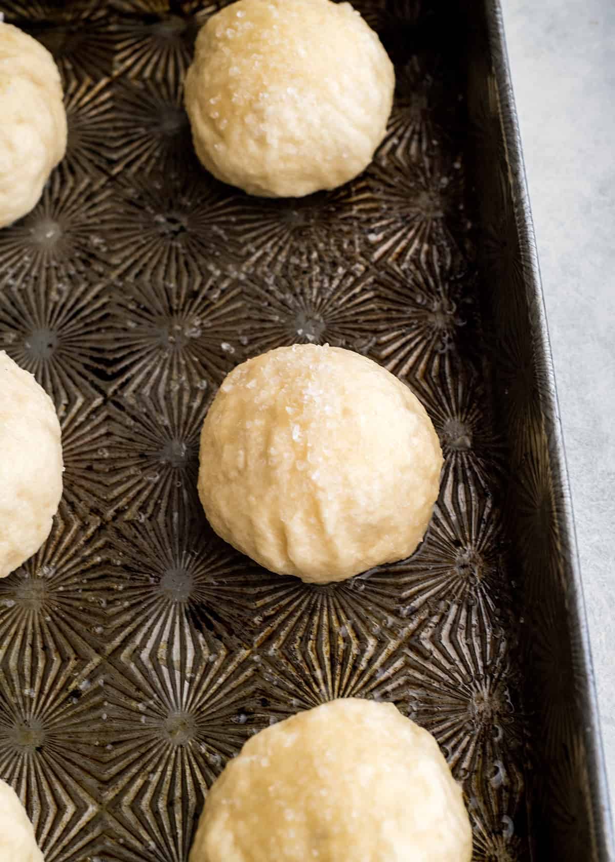 Cheese Pretzel Bites on a baking sheet before baking