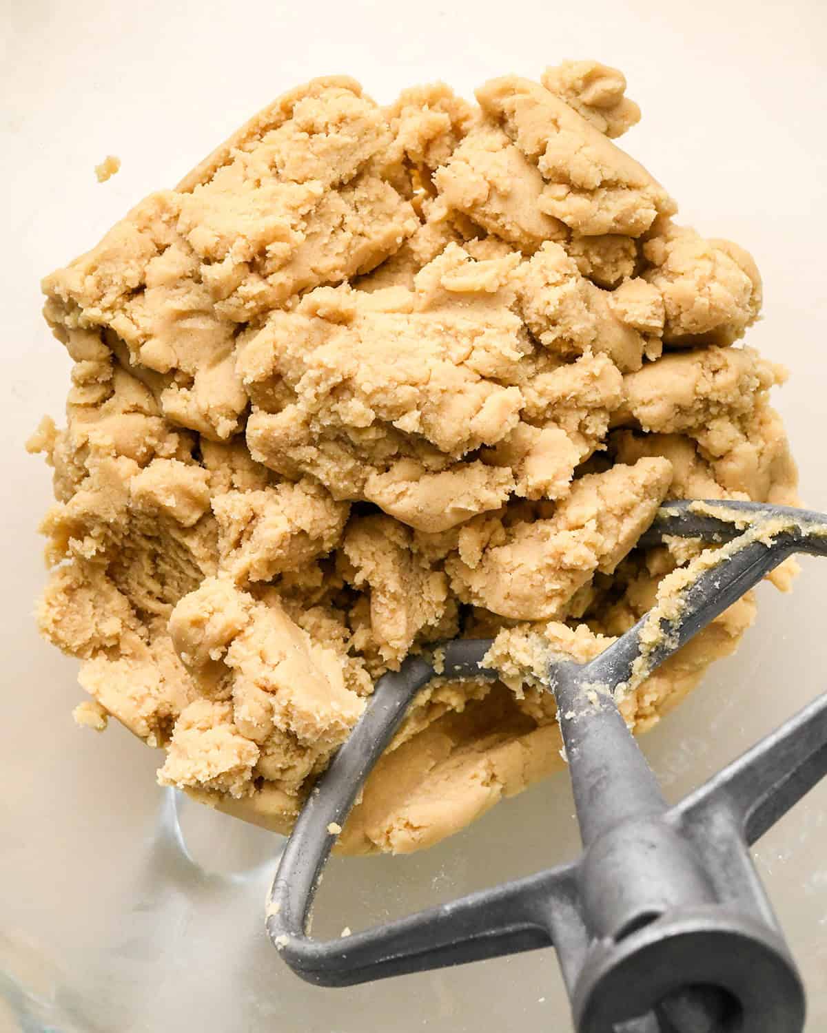 How to Make Edible Cookie Dough  - dough after dry ingredients have been beaten in