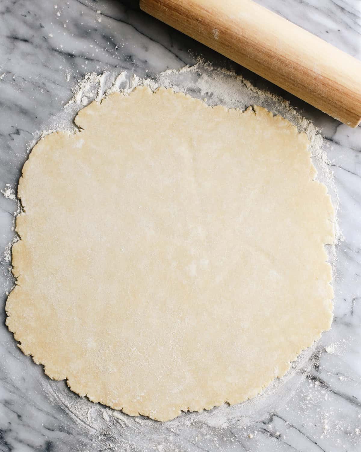 How to Make Peach Pie Crust - dough rolled out into a circle