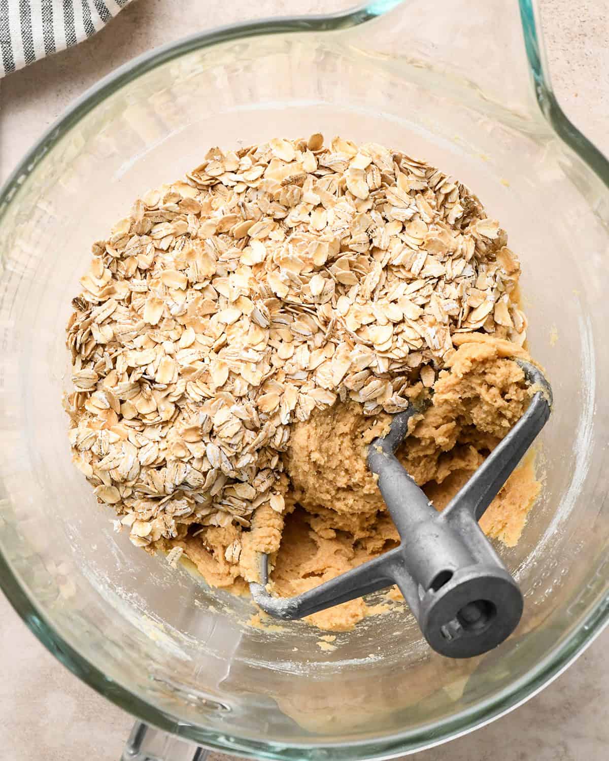 How to Make Iced Oatmeal Cookies - oatmeal added before mixing