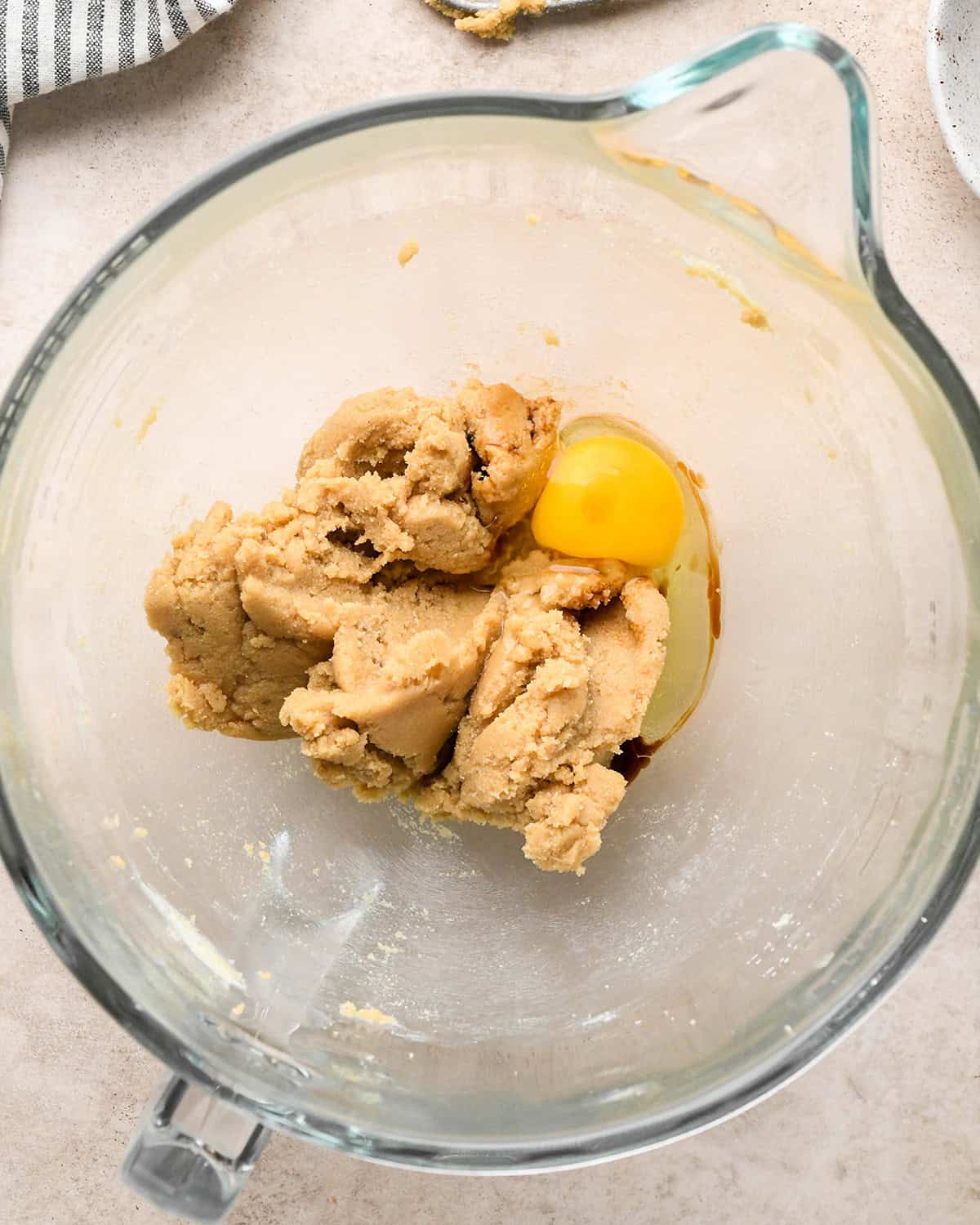 How to Make Iced Oatmeal Cookies - adding egg and vanilla before beating