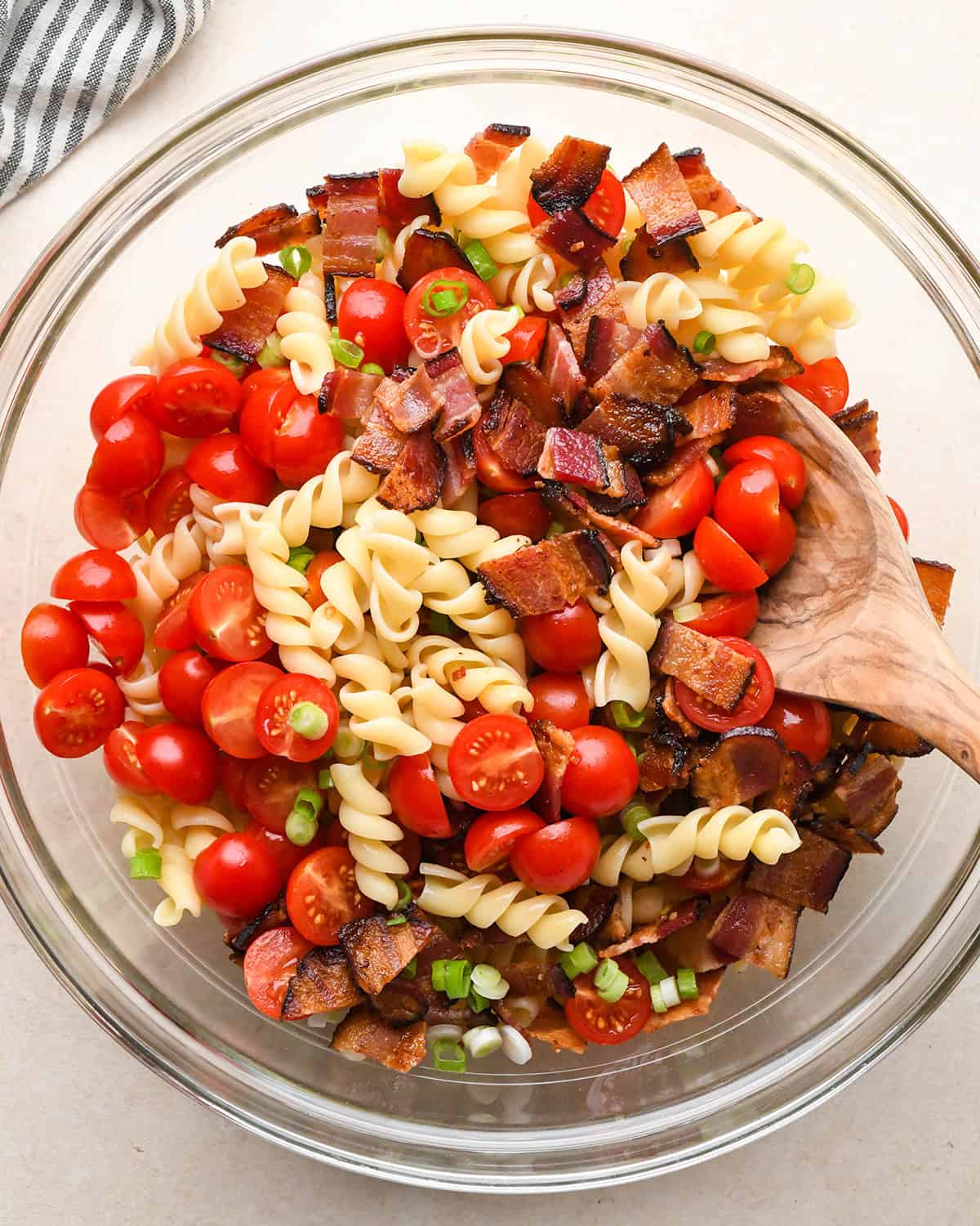how to make BLT Pasta Salad Recipe - after stirring ingredients together
