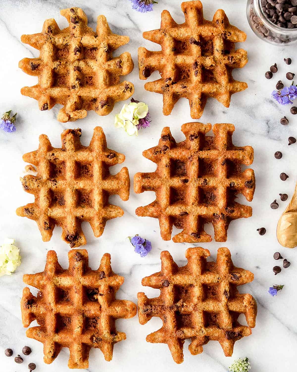 6 Peanut Butter Waffle Cookies
