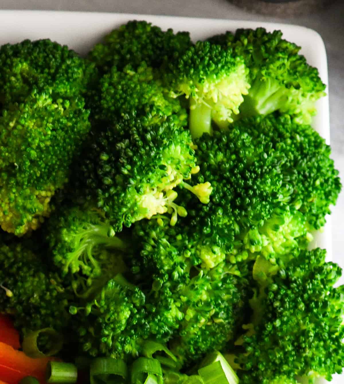 blanched broccoli on a plate