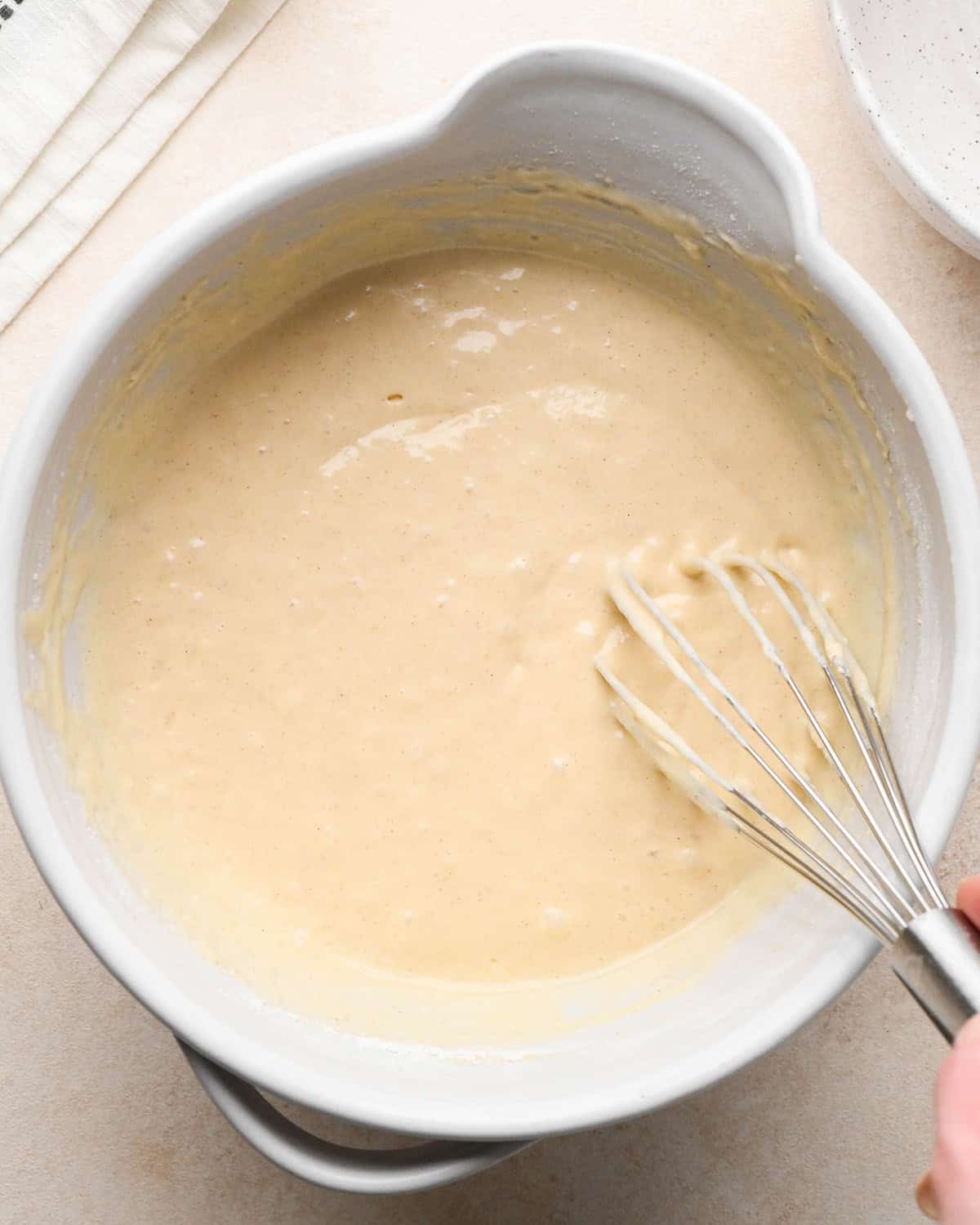 How to Make Blueberry Pancakes - batter after ingredients have been whisked together