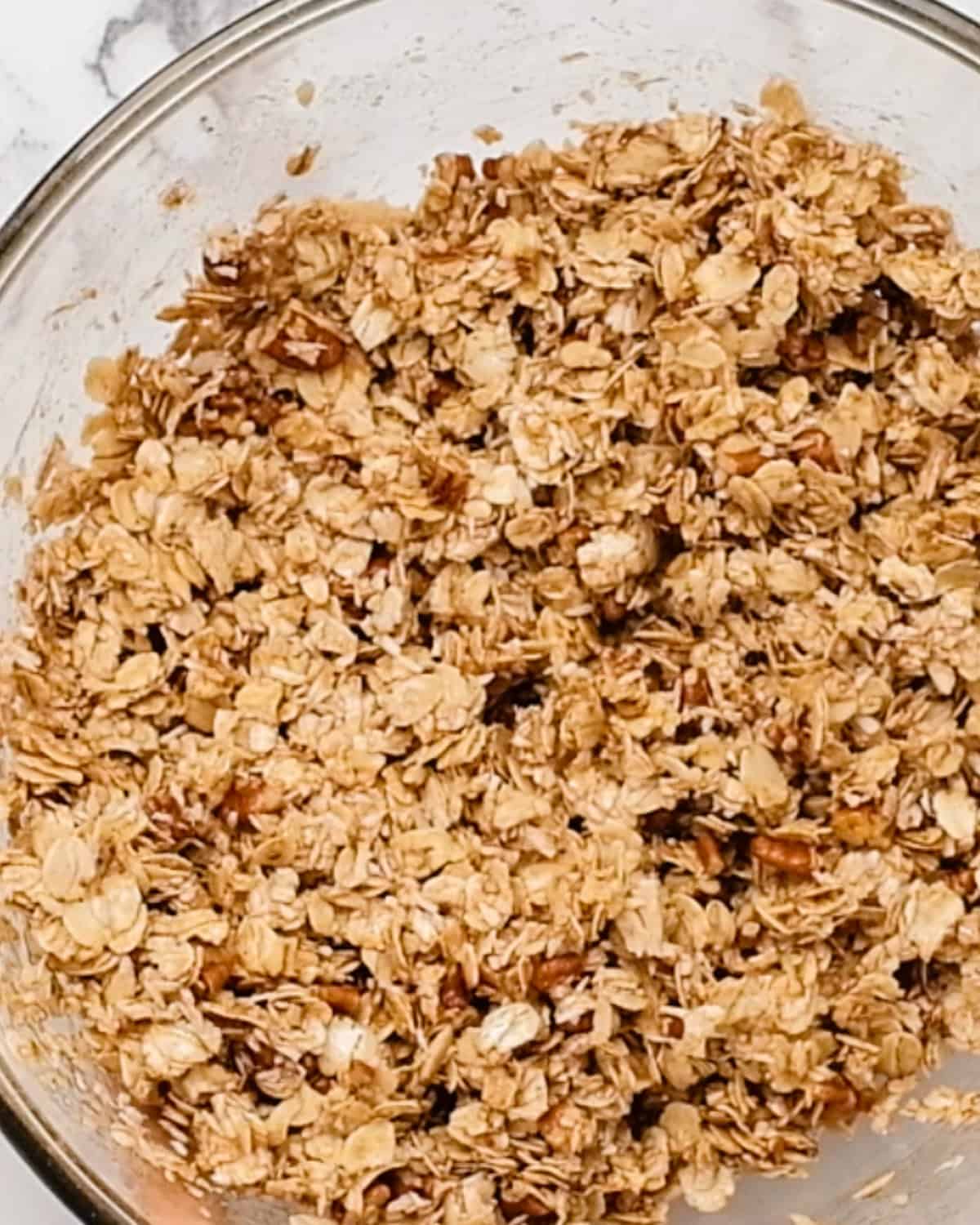 How to Make Homemade Granola - mixture in a bowl 