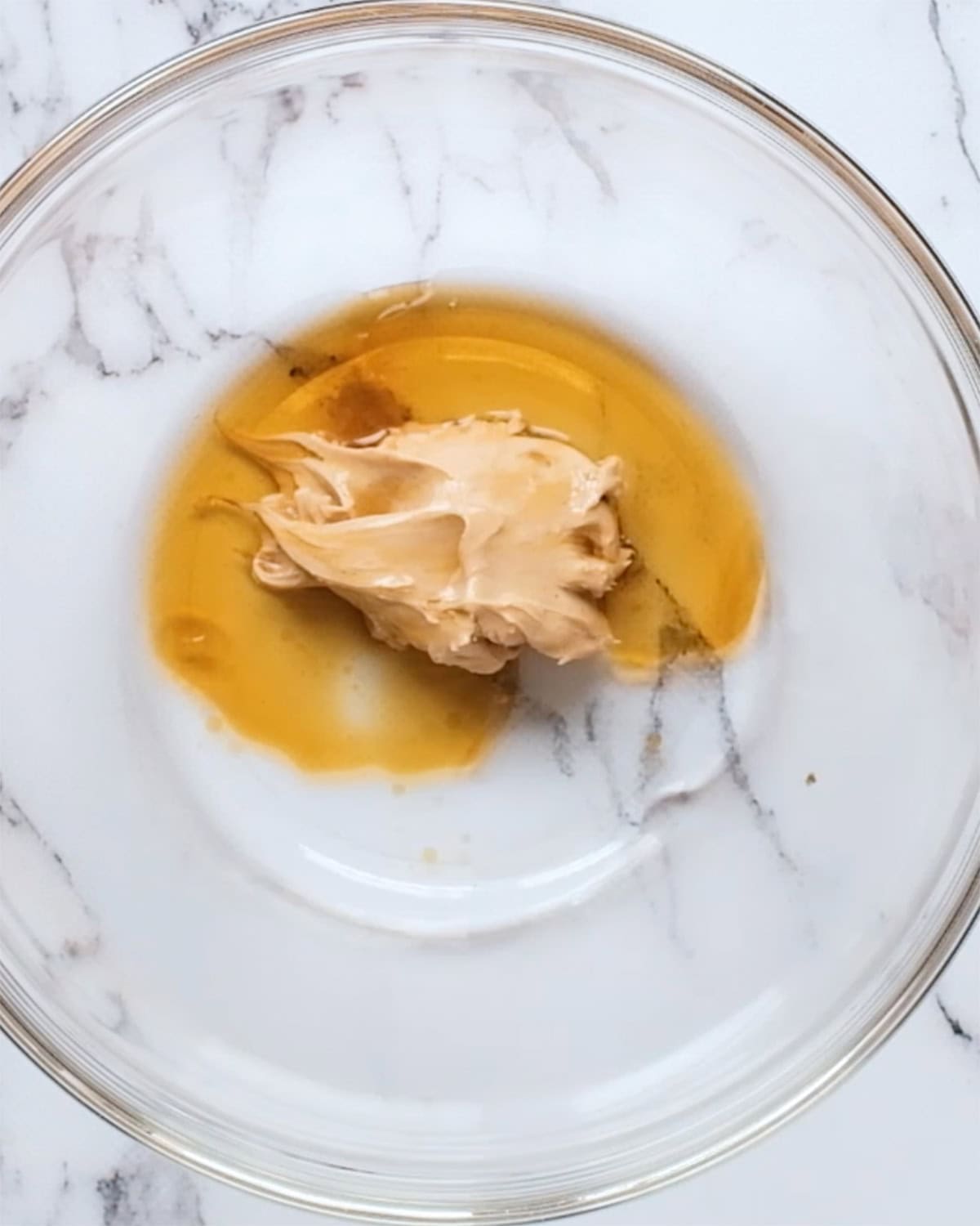 how to make almond butter blossoms - wet ingredients in a bowl