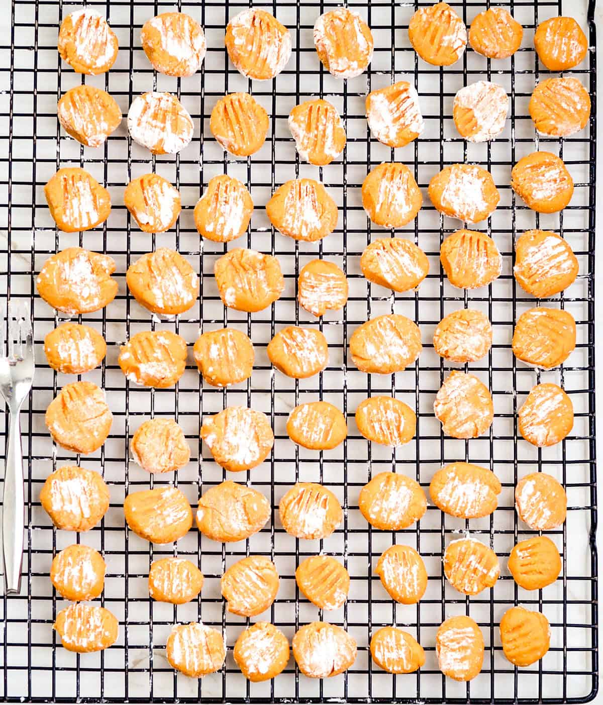 Paleo Sweet Potato Gnocchi on a wire cooling rack before cooking