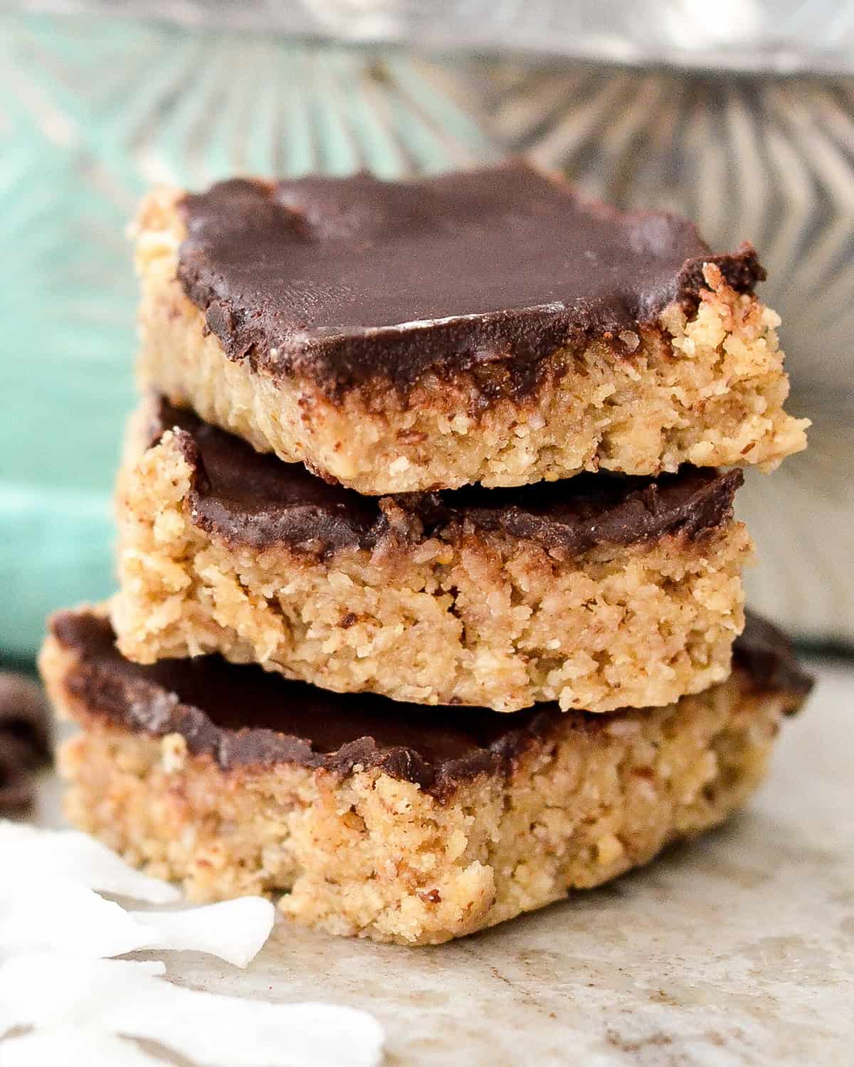 a stack of 3 Coconut Almond Bars