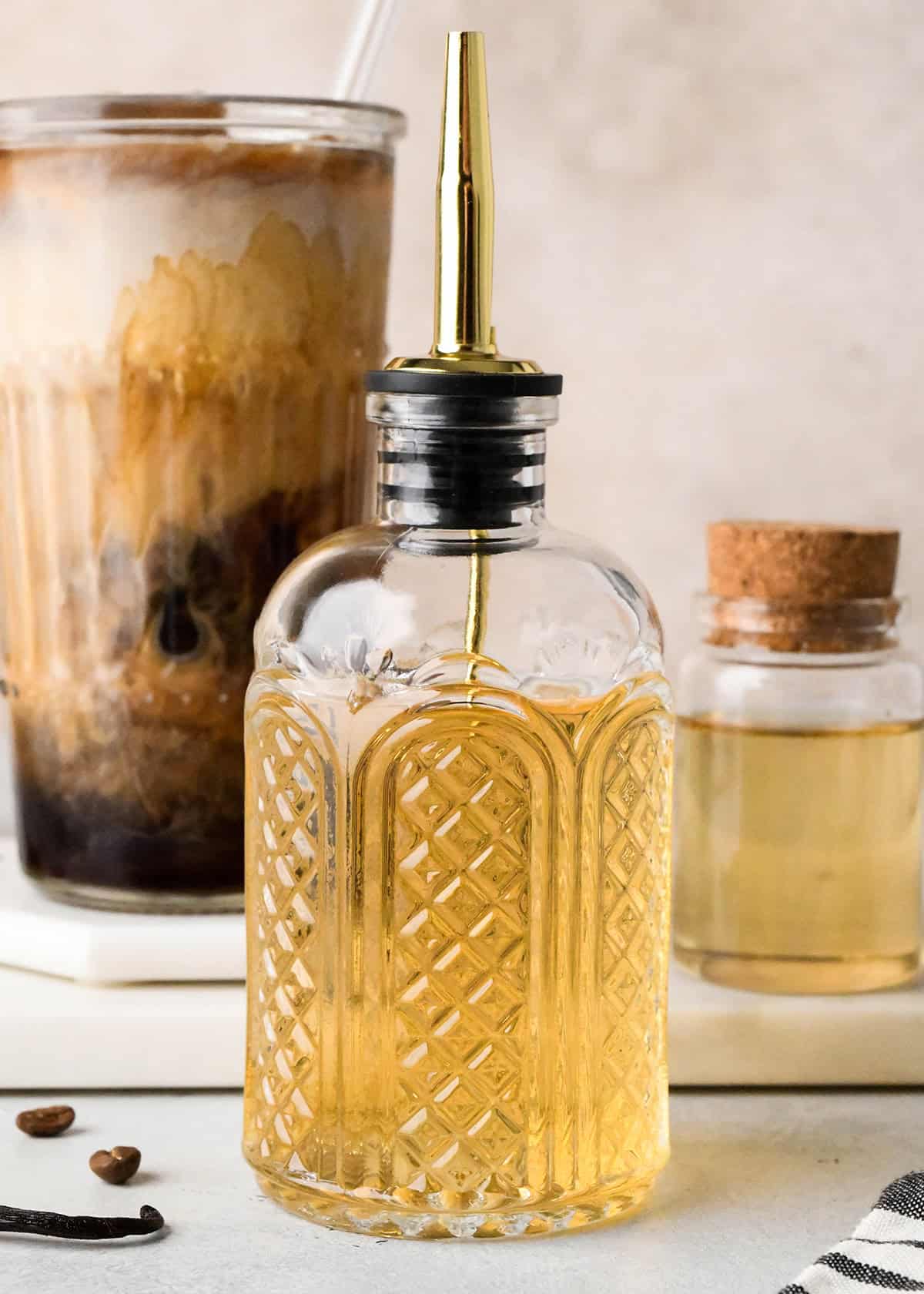 Simple Syrup Recipe in a glass bottle