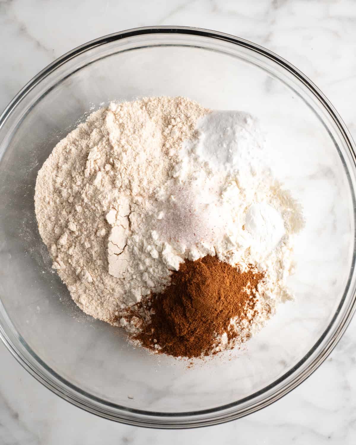 How to Make Gluten-Free Carrot Cake - dry ingredients in a bowl before mixing