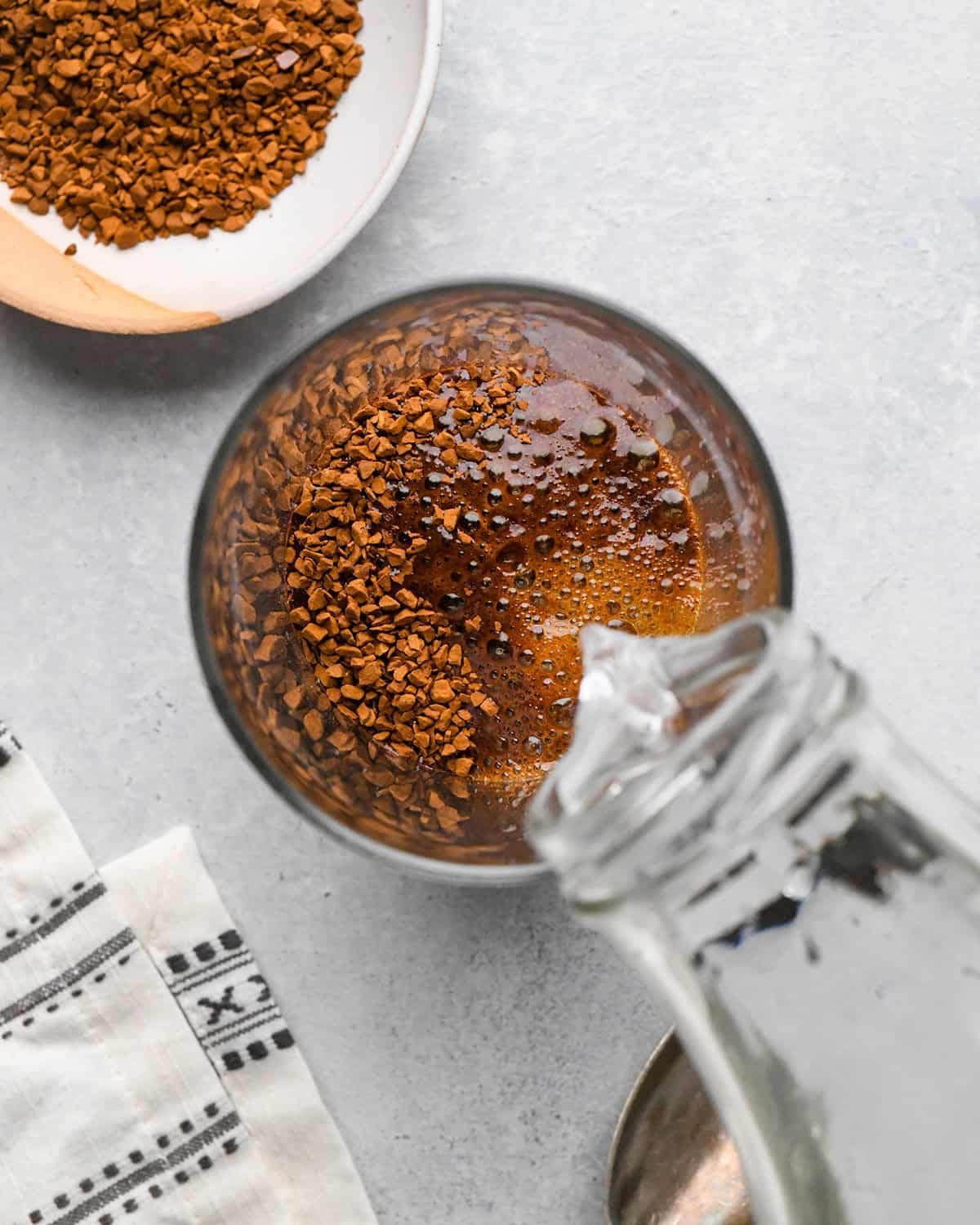 How to Make Iced Coffee with instant coffee - combining water and instant coffee