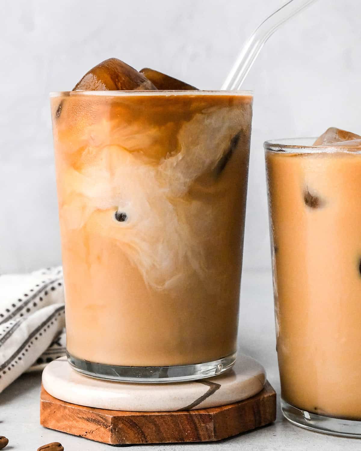 two glasses of iced coffee