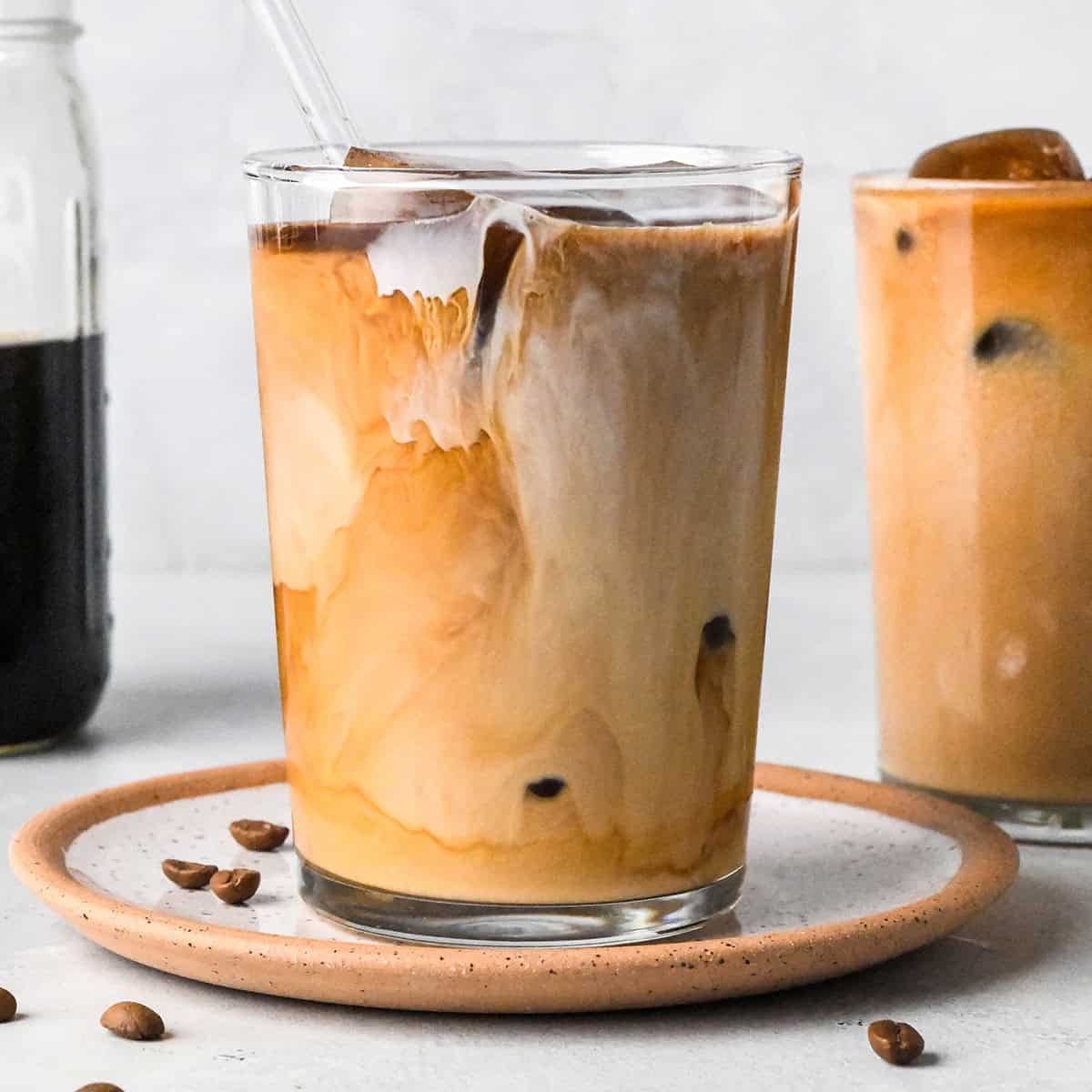 Iced Coffee in a glass with a straw