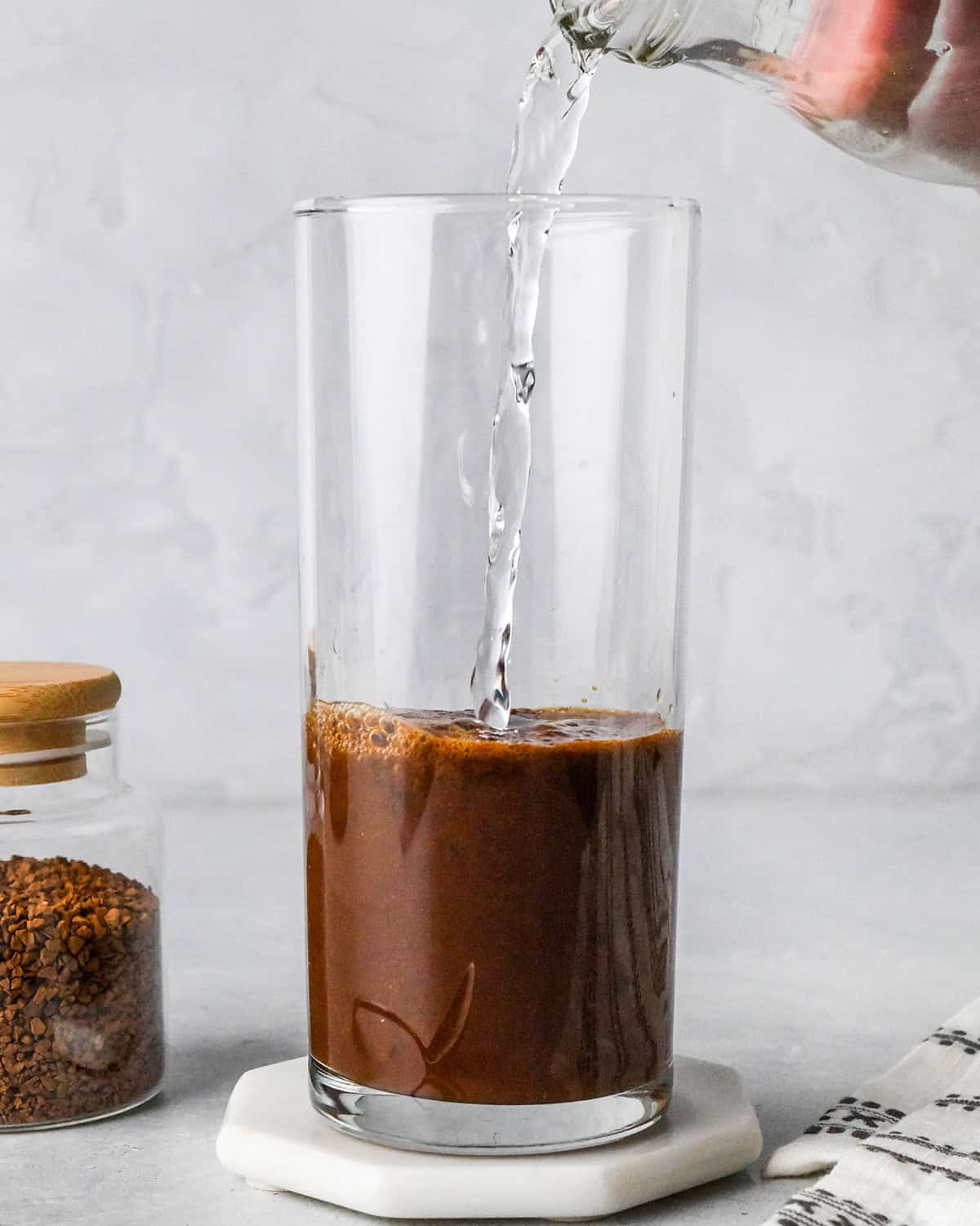 How to Make Iced Coffee with instant coffee - combining water and instant coffee