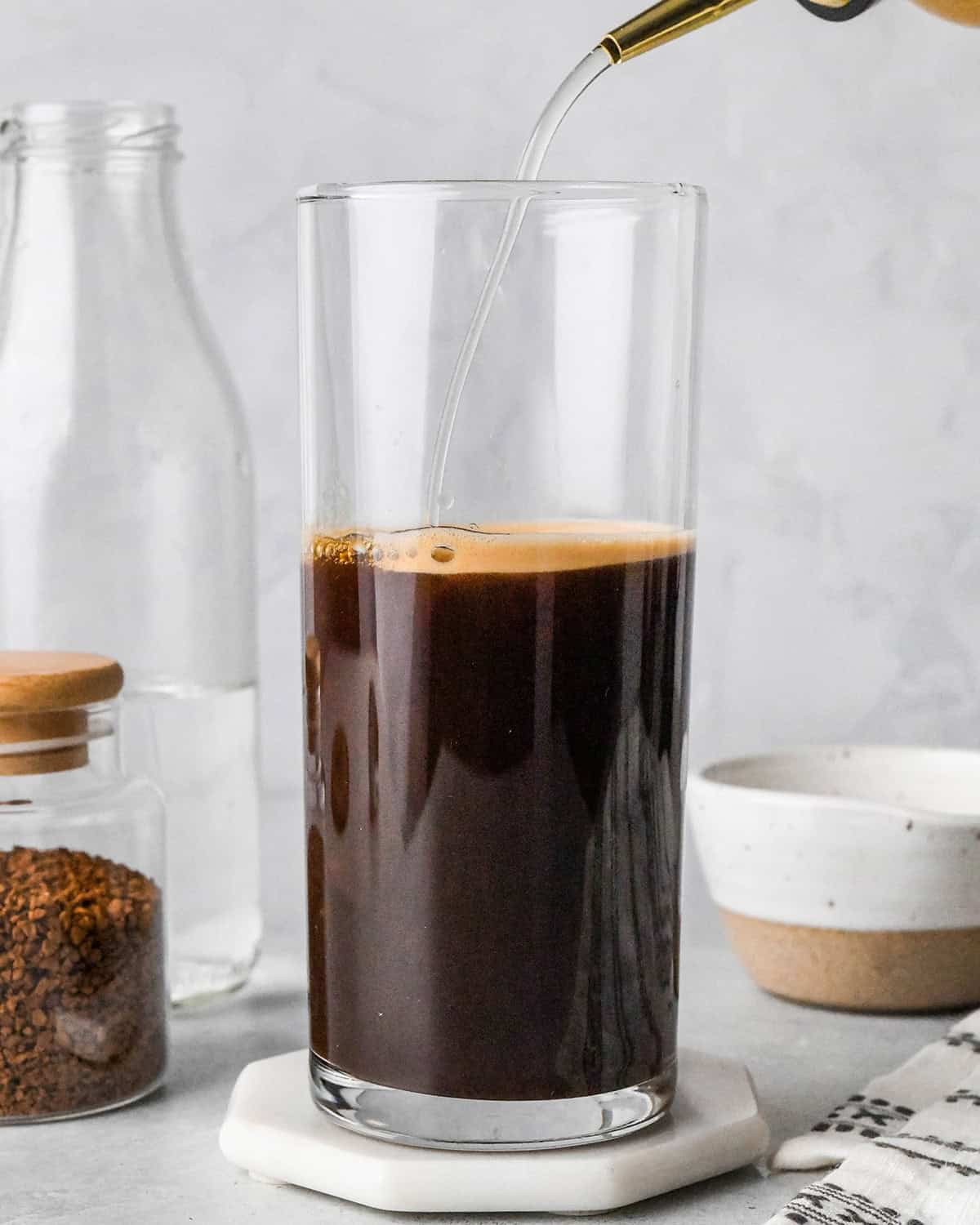 How to Make Iced Coffee adding simple syrup 