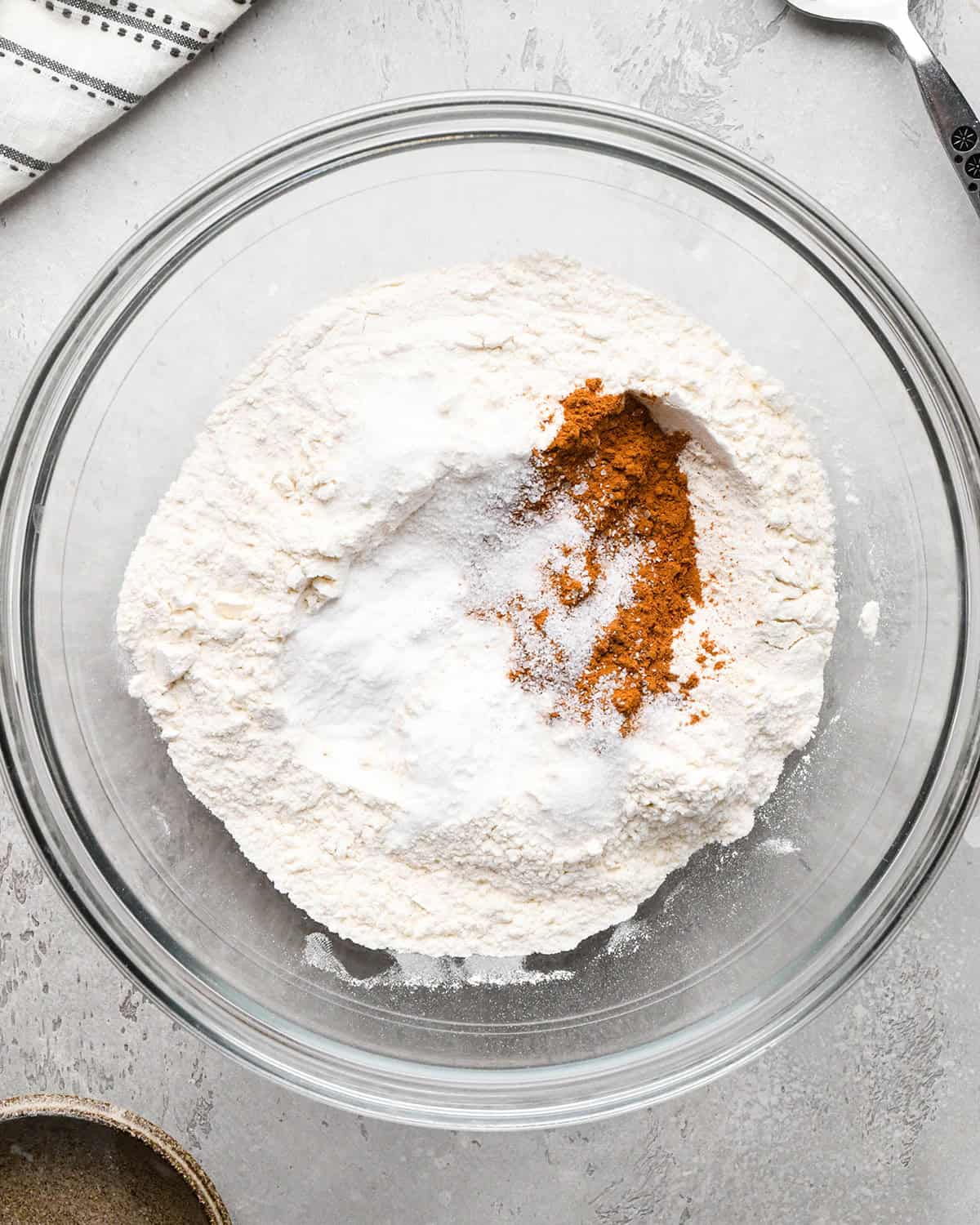 how to make Chocolate Chip Zucchini Bread - dry ingredients in a bowl before mixing