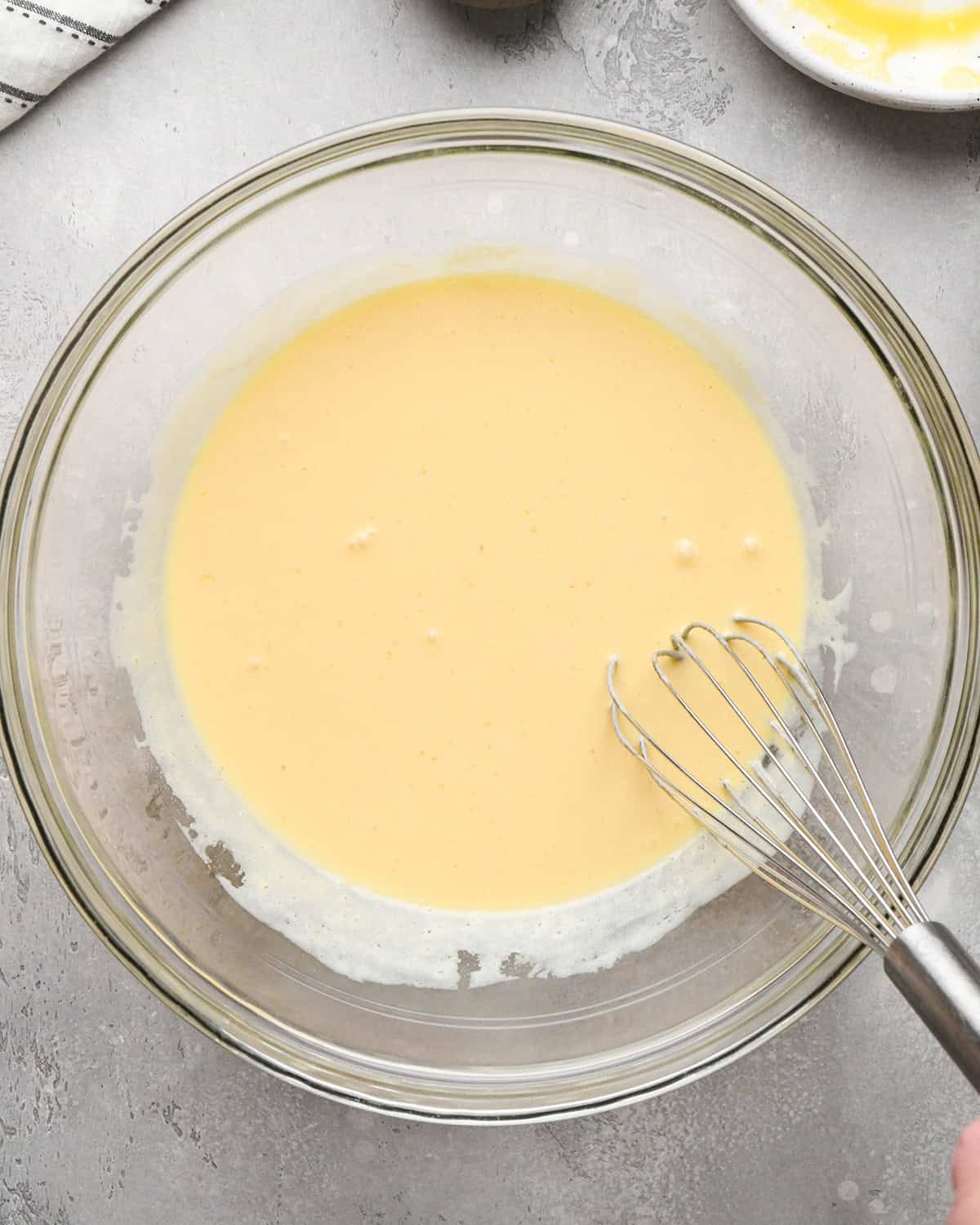 how to make Chocolate Chip Zucchini Bread - dry ingredients in a bowl after whisking