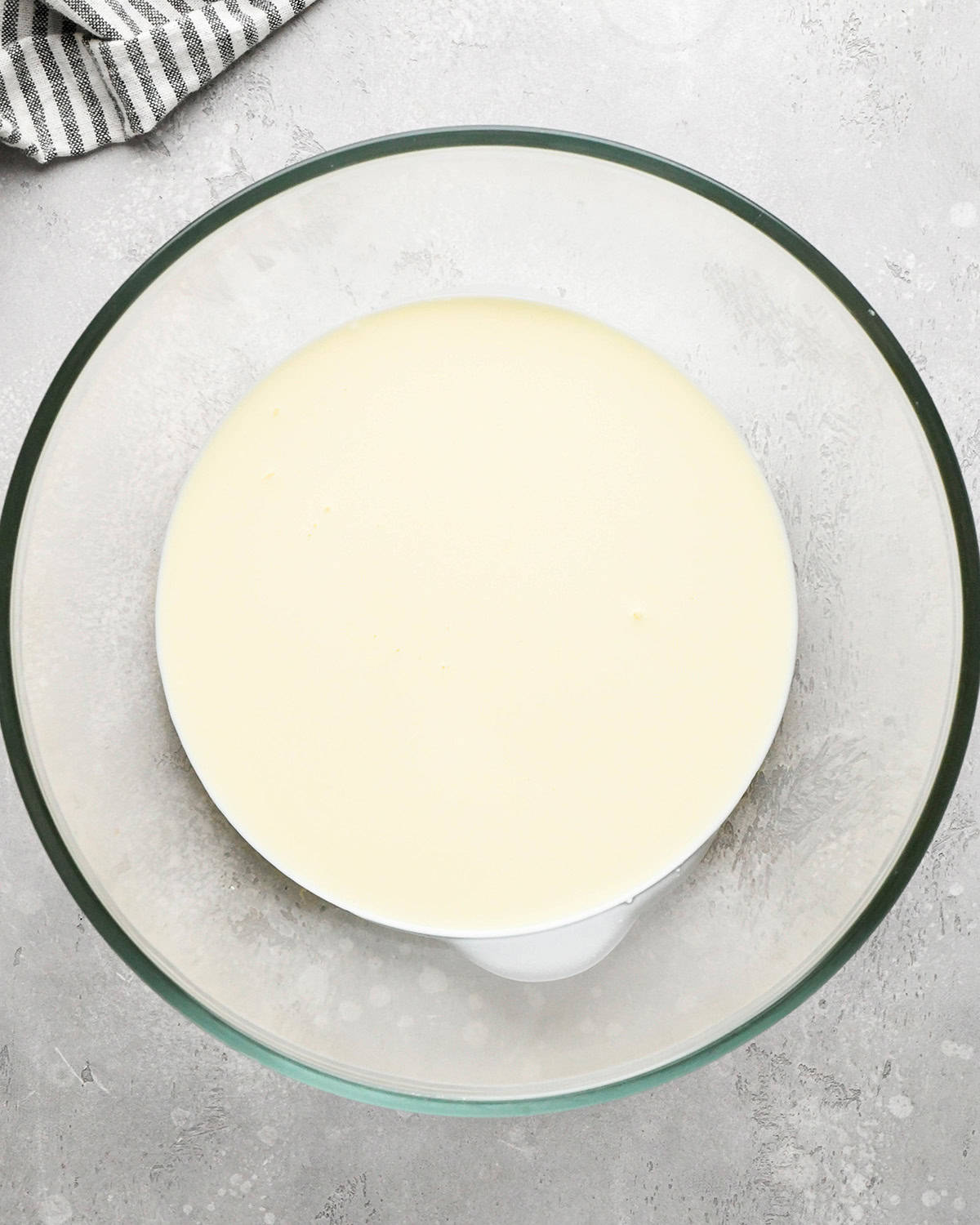 heavy cream in a bowl