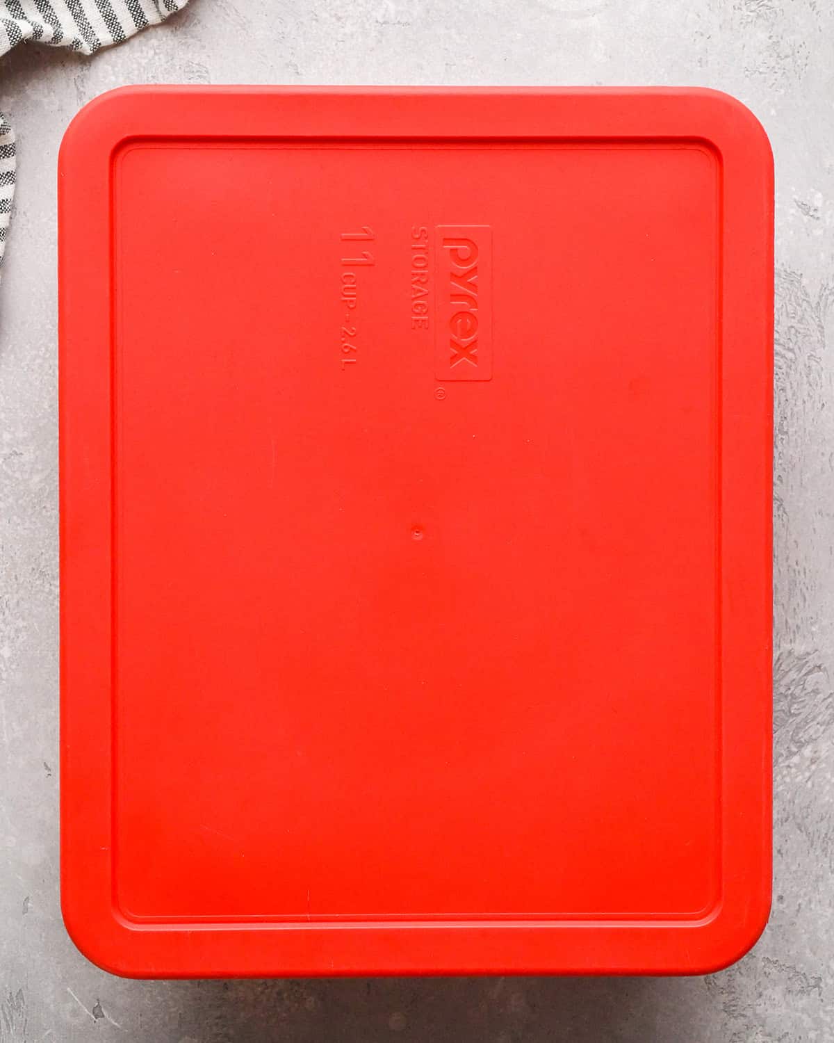 red lid on a glass container