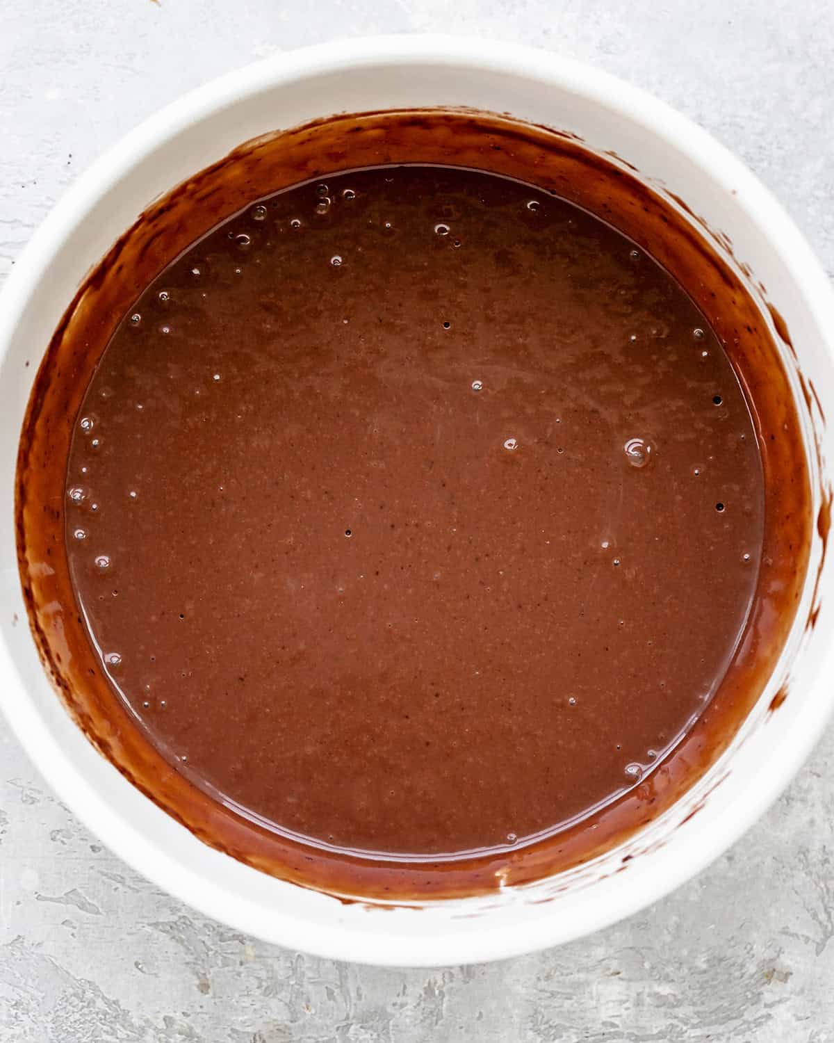 chocolate pudding mixture whisked together in a bowl