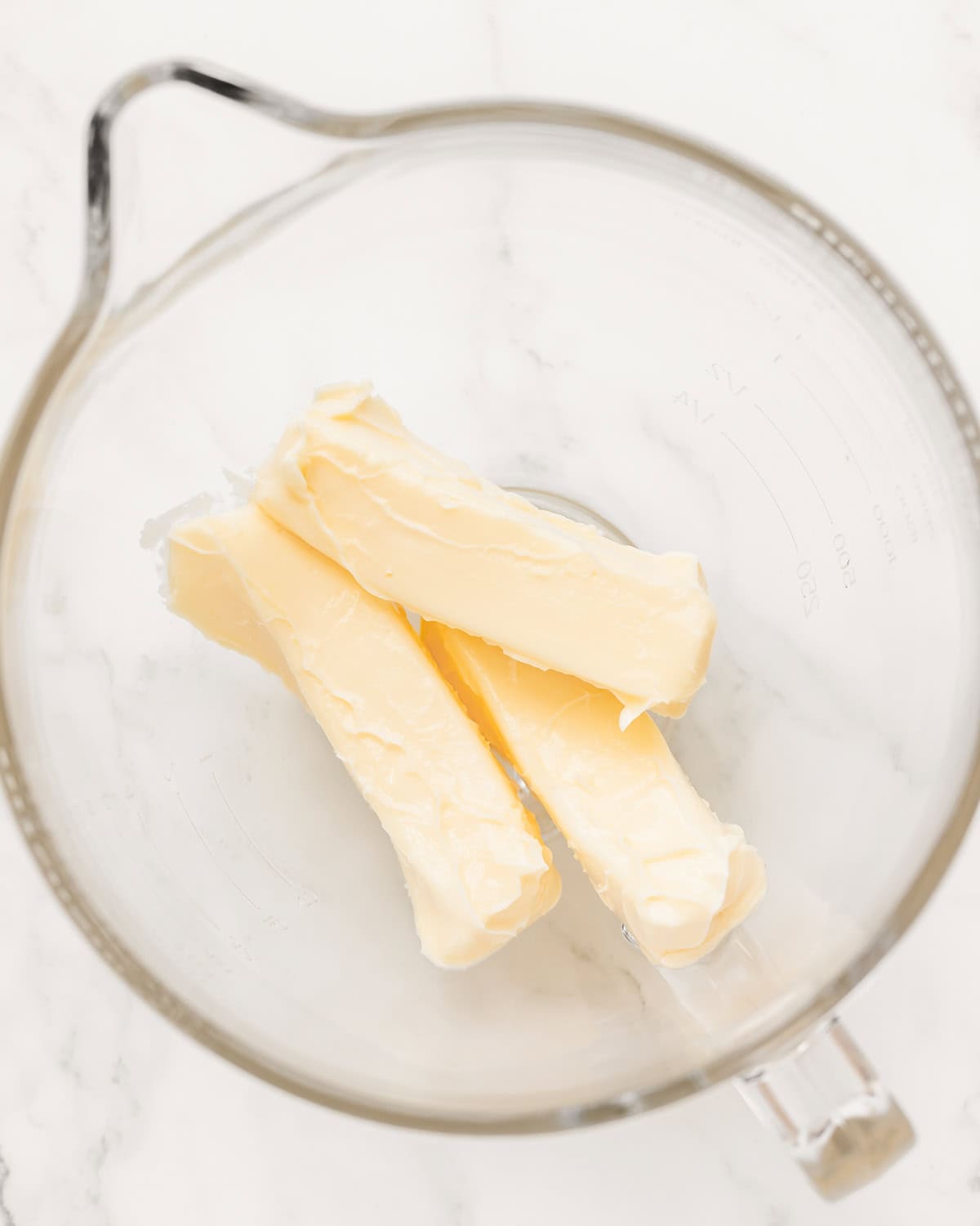 How to Make flag cake frosting - butter in a bowl before beating