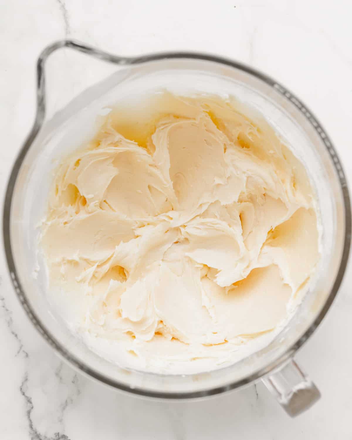 How to Make flag cake frosting - after beating in powdered sugar and vanilla