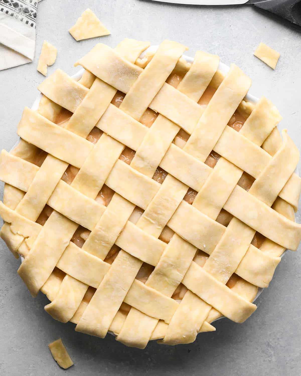How to Make a Lattice Pie Crust - trimming the edges