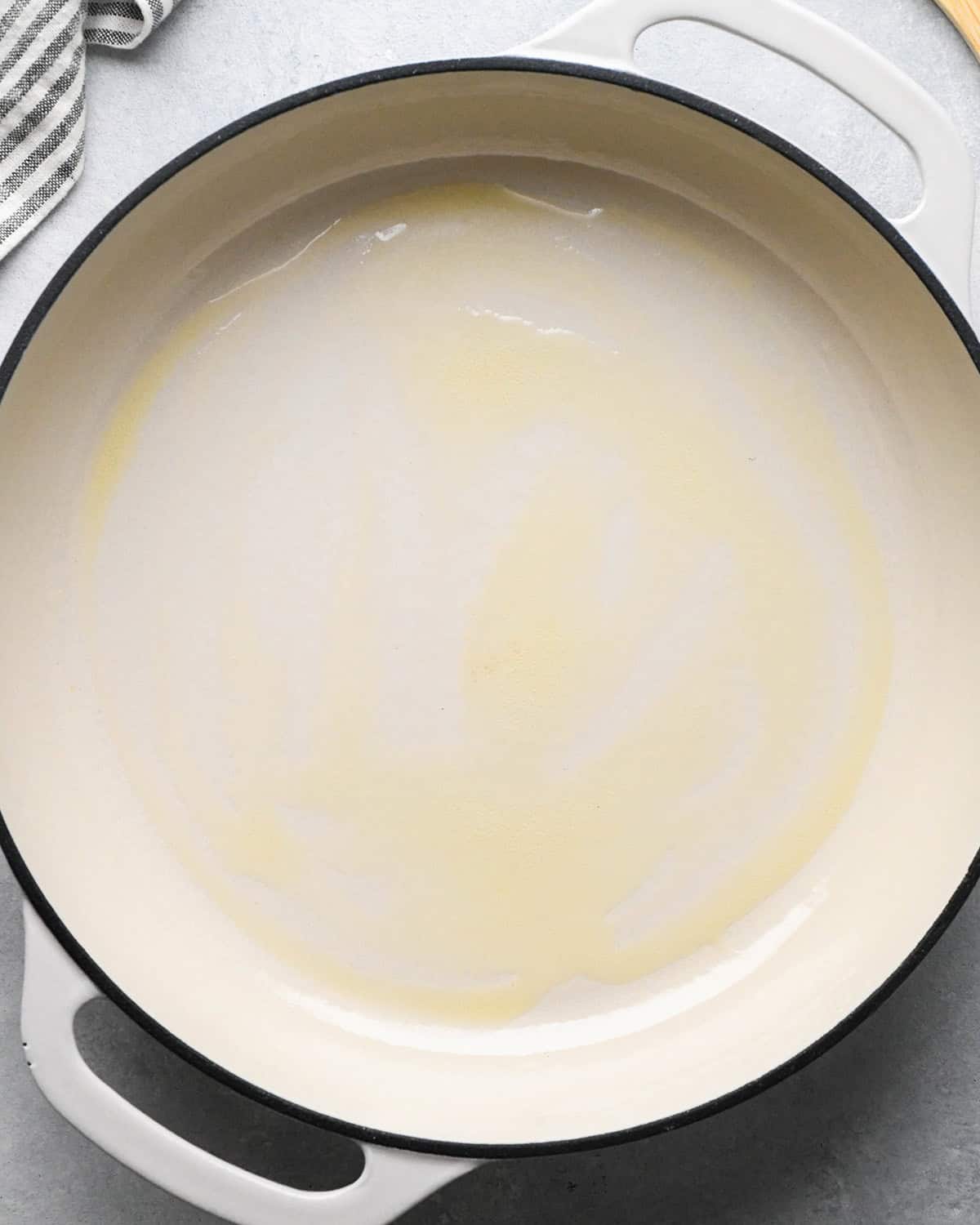 butter melted into a nonstick pan