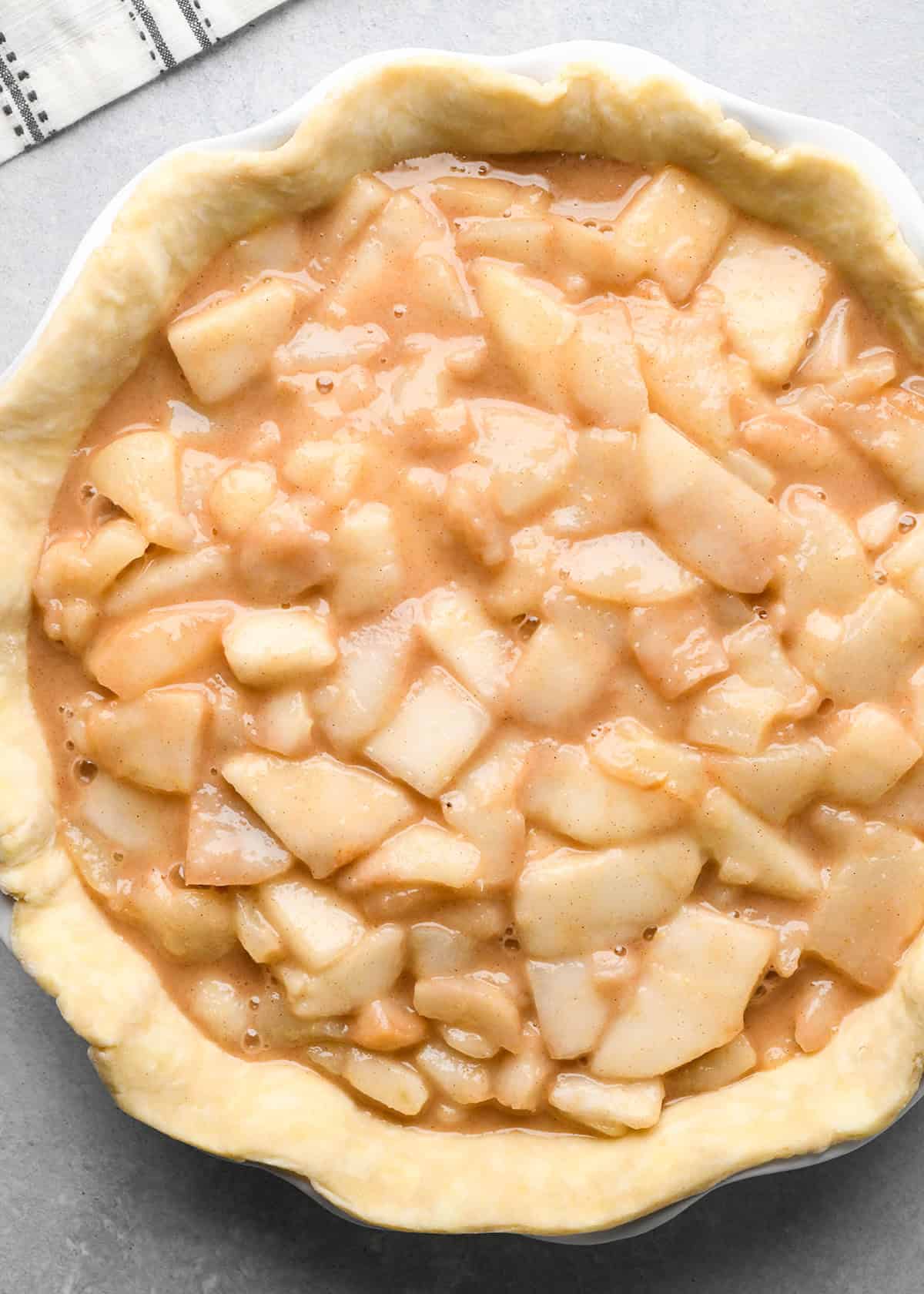 How to Make Pear Pie - pear filling inside the bottom crust