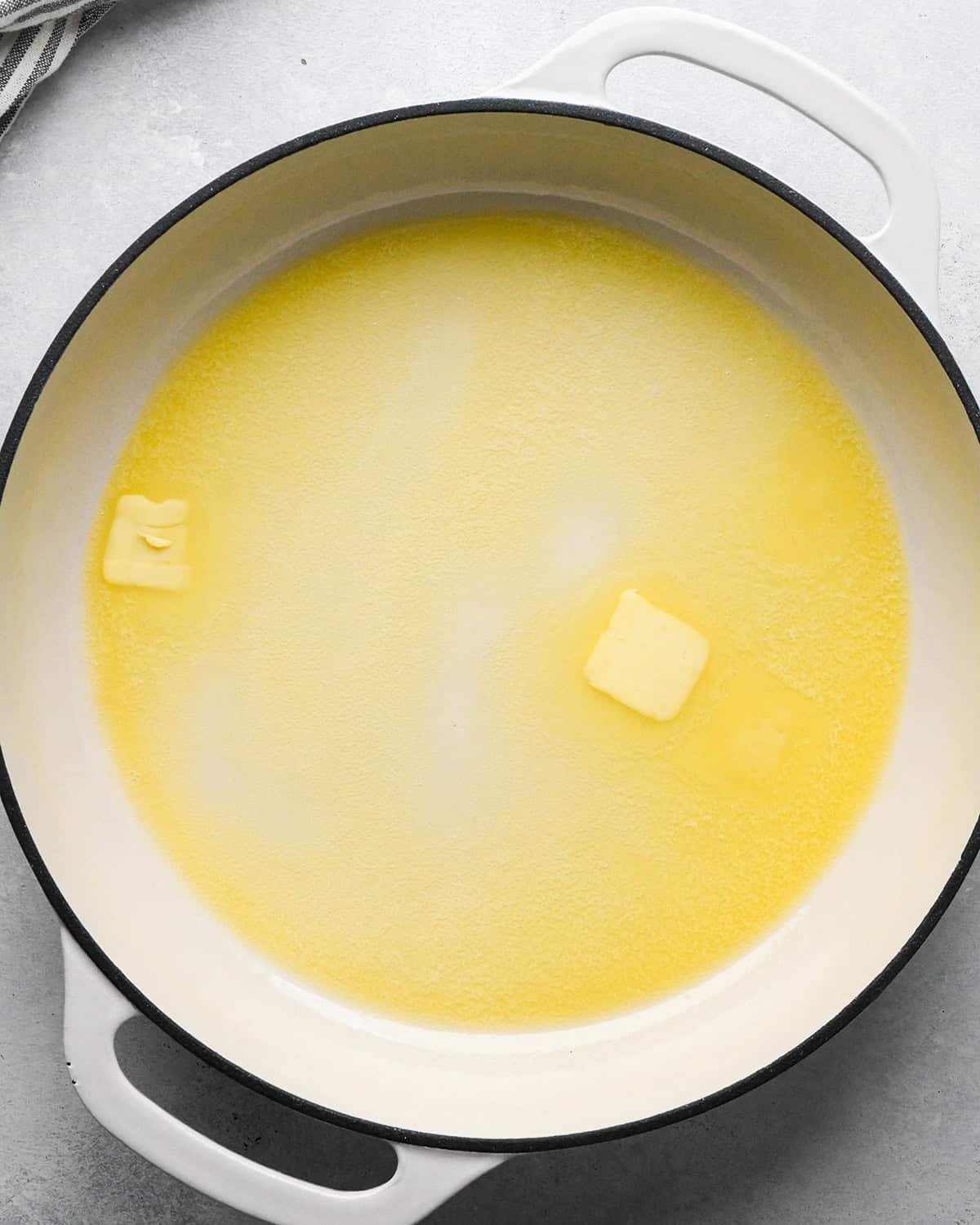 butter melting in a skillet