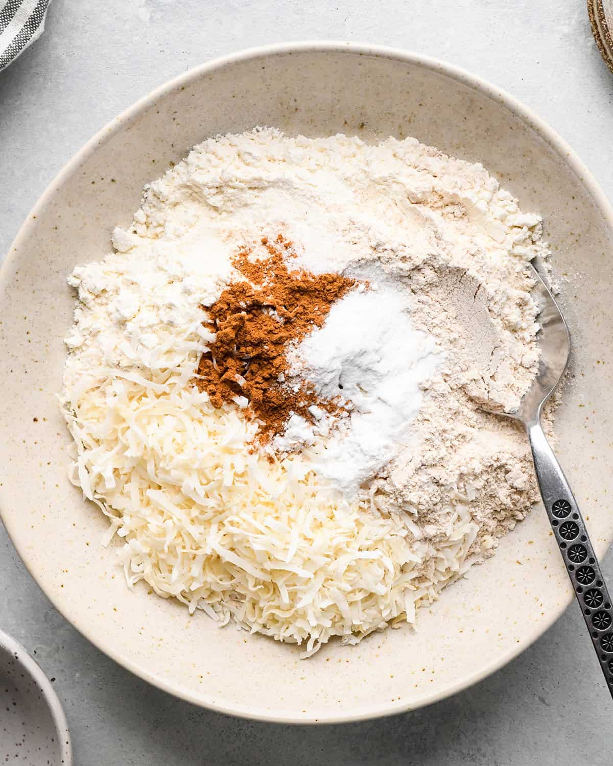 how to make Morning Glory Muffins - dry ingredients in a bowl before mixing