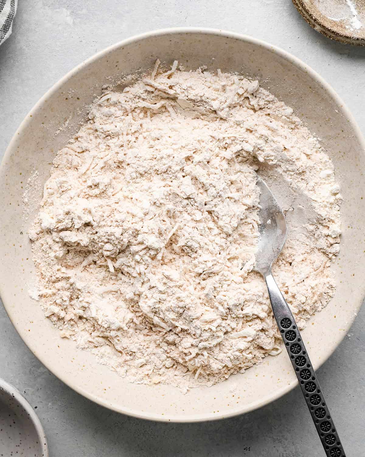 how to make Morning Glory Muffins - dry ingredients in a bowl after mixing