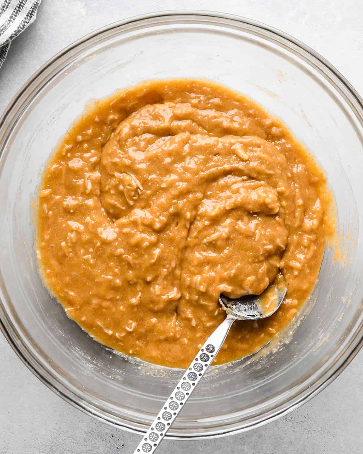 how to make Morning Glory Muffins - batter after mixing wet ingredients and dry together