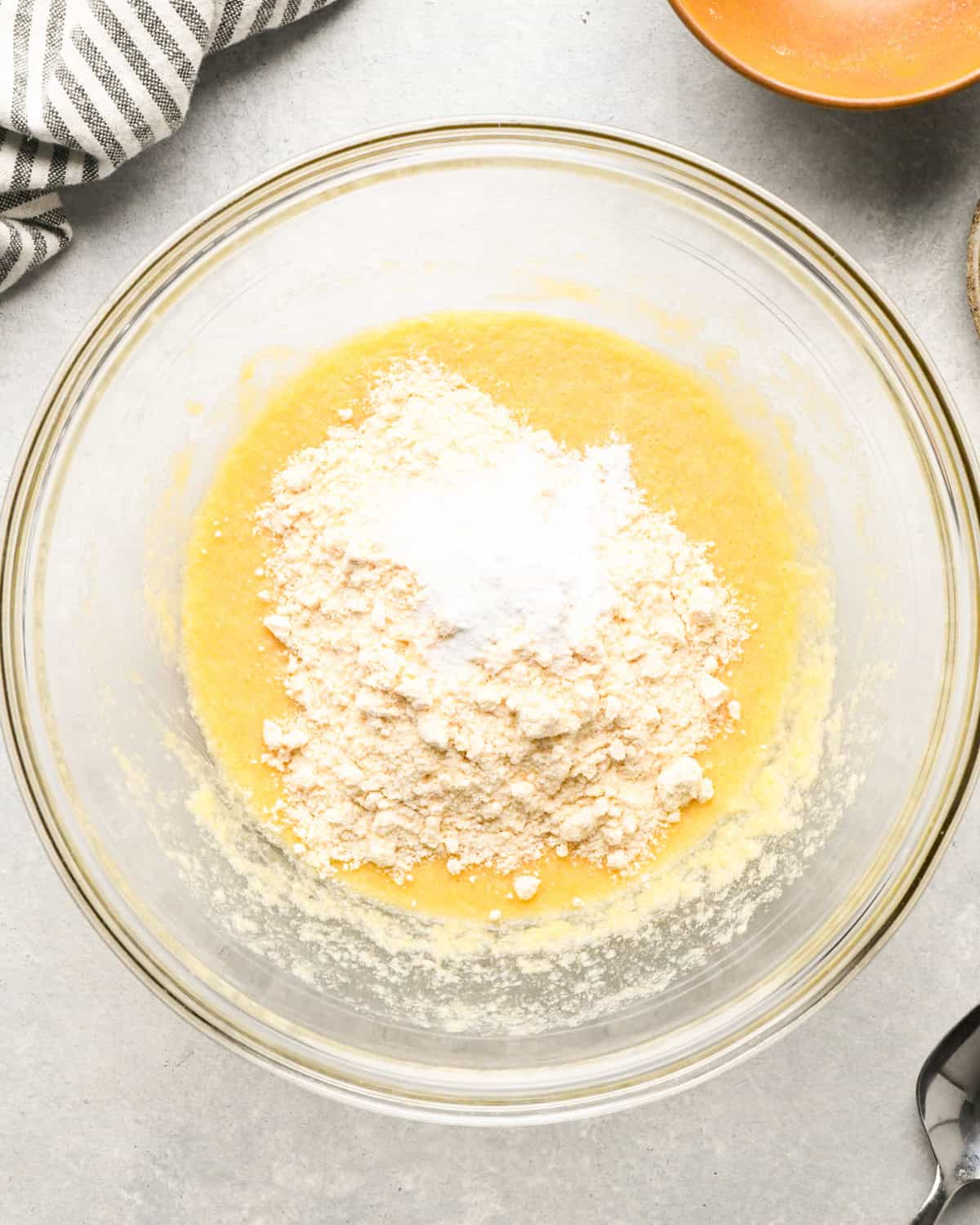 making Coconut Flour Cookies - dry ingredients added to wet before mixing