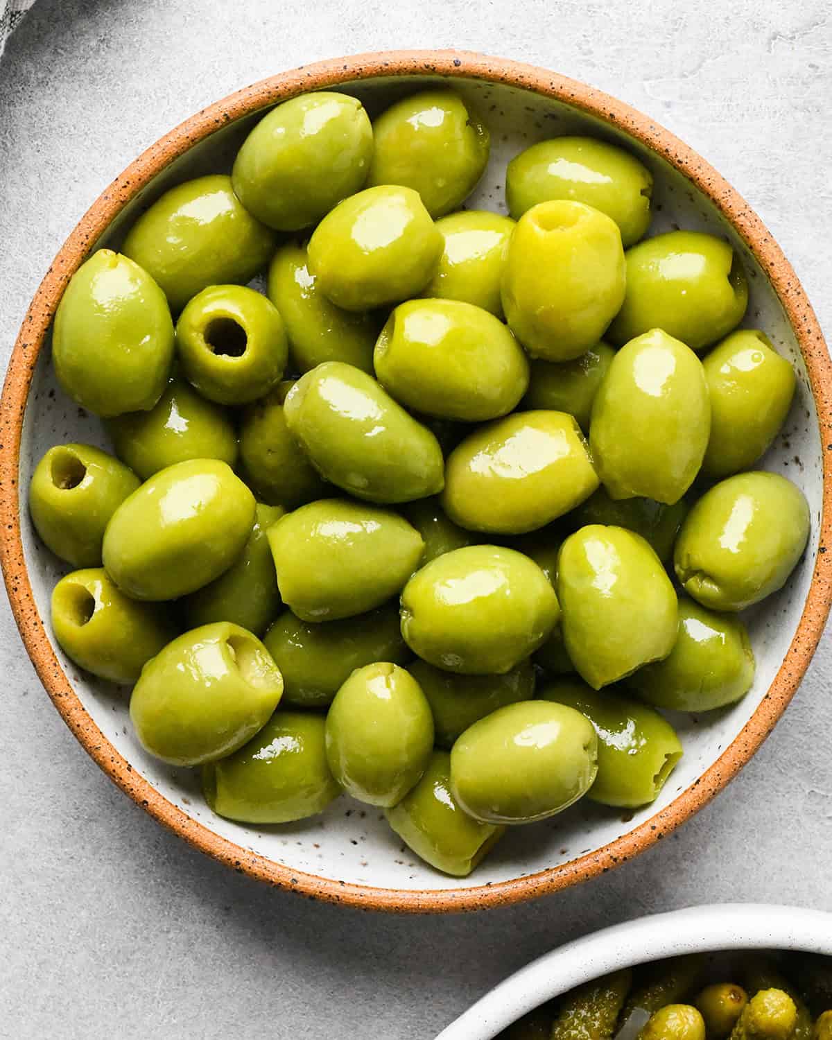 green olives in a bowl