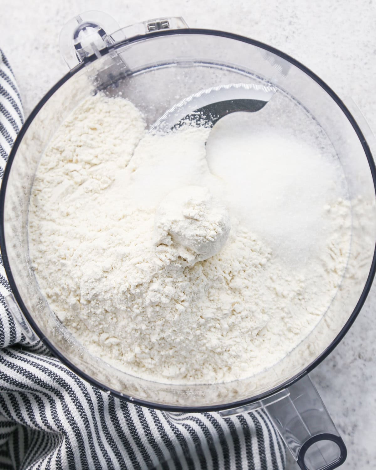 flour, salt and sugar in a food processor before mixing making pie crust cookies